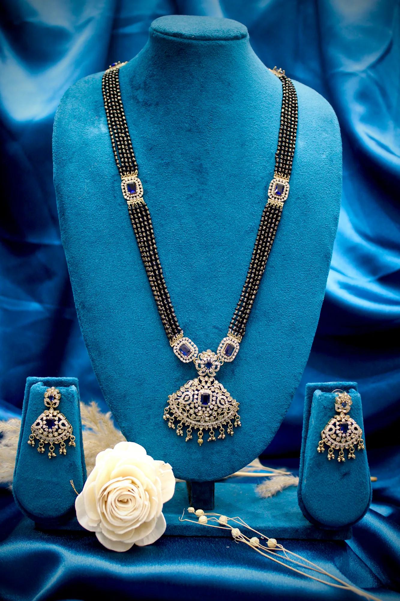 Royal Sapphire Victorian Mangalsutra Set