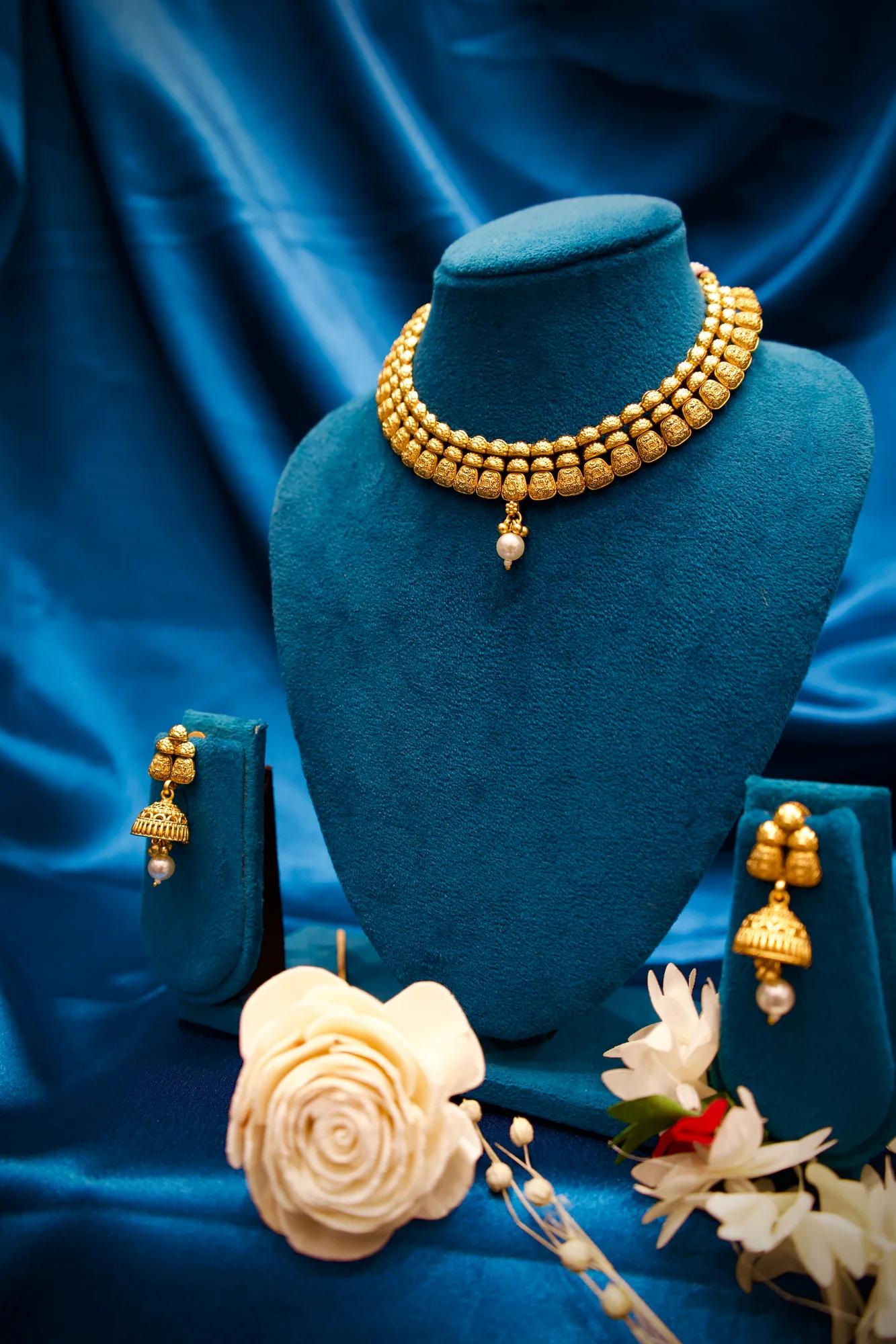 Antique Lakshmi Coin Adjustable Choker Necklace