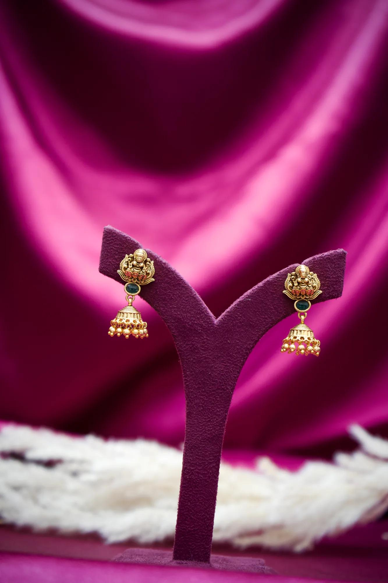 Antique Temple Jhumka Earrings