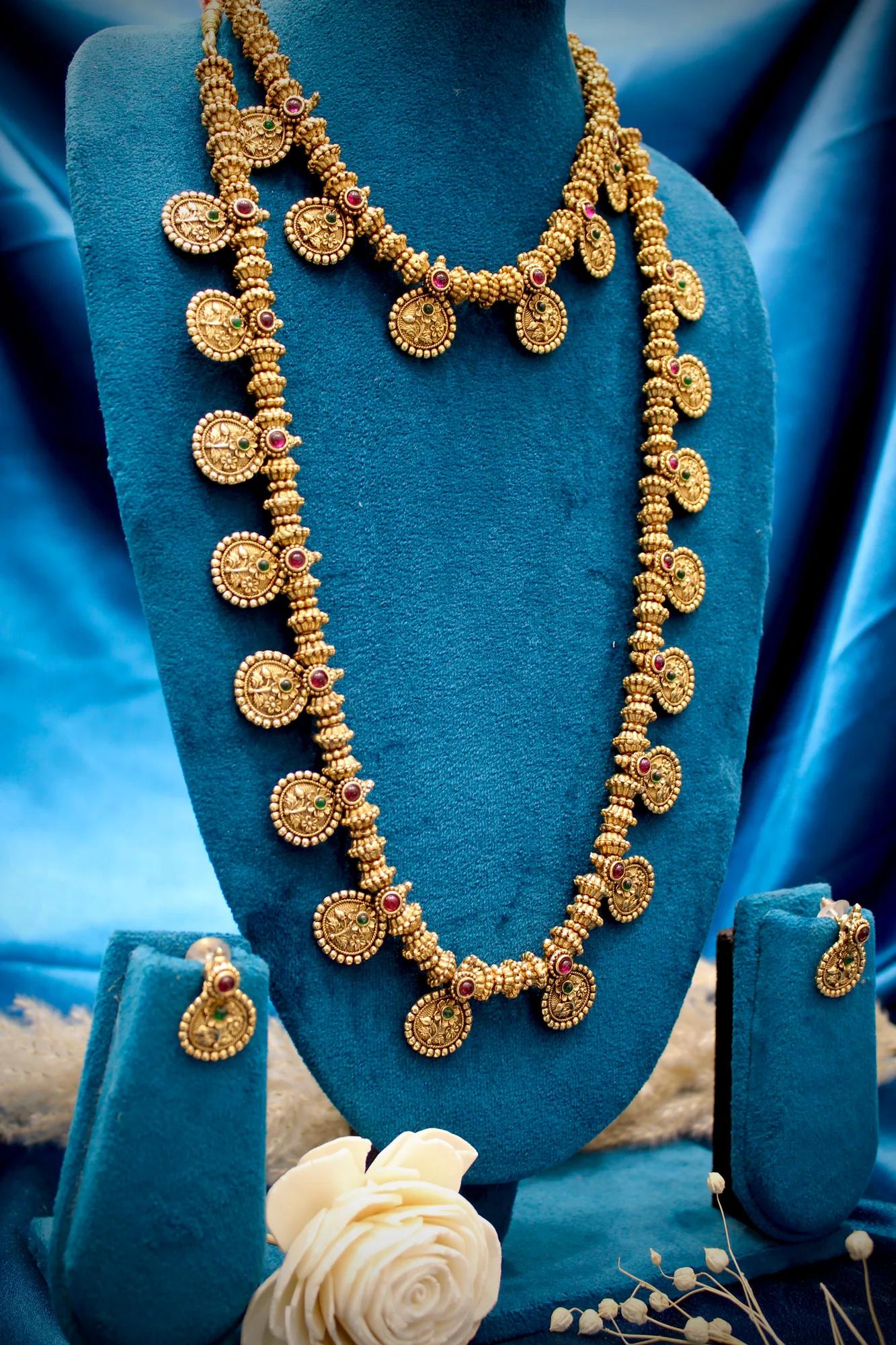Traditional Antique Coin Bridal Haar Set — Image 2