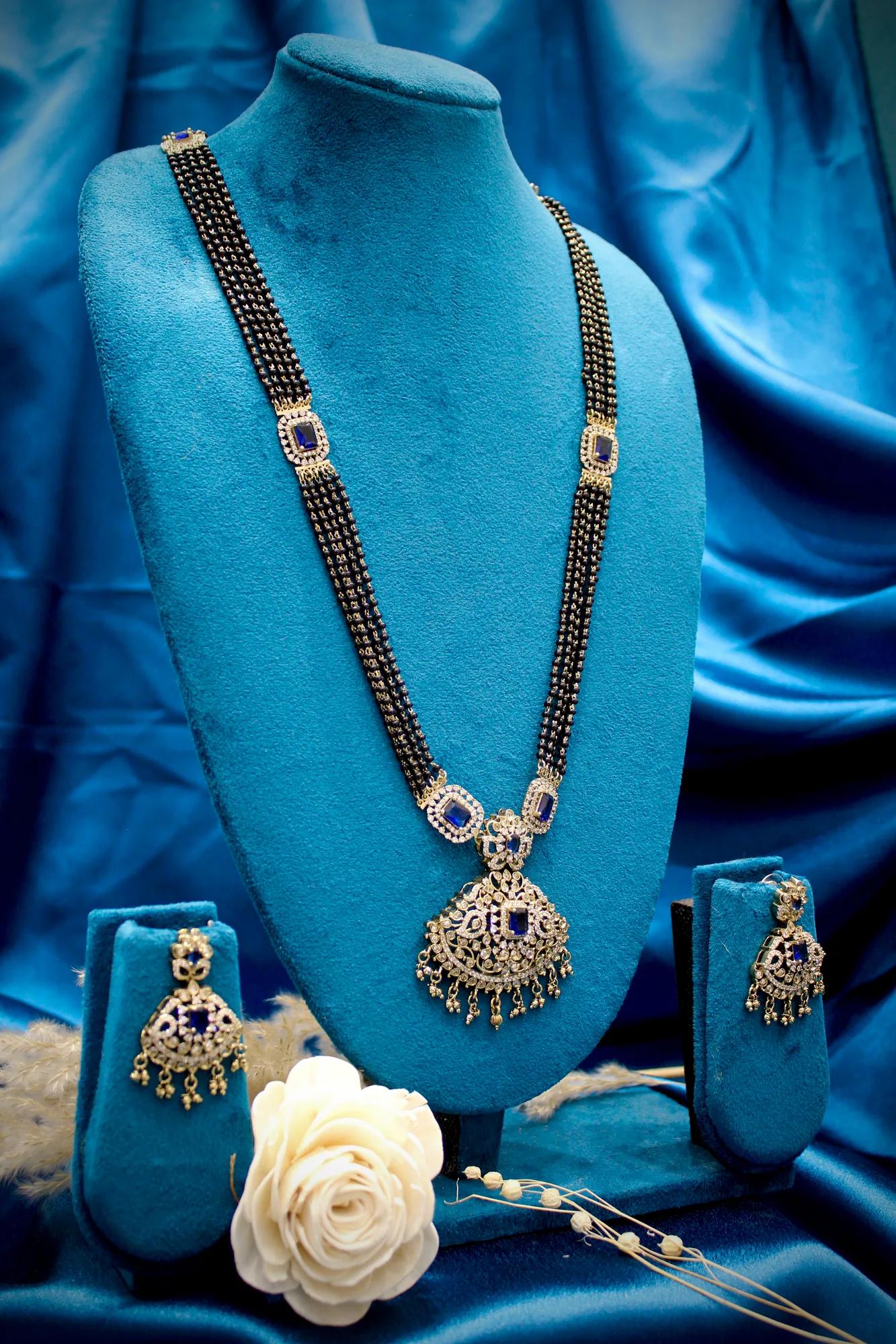 Royal Sapphire Victorian Mangalsutra Set — Image 2