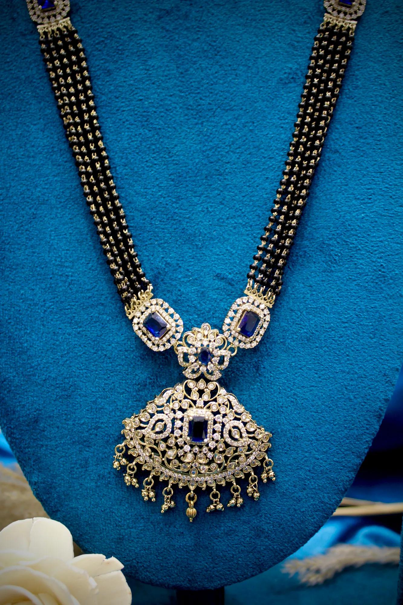 Royal Sapphire Victorian Mangalsutra Set — Image 4