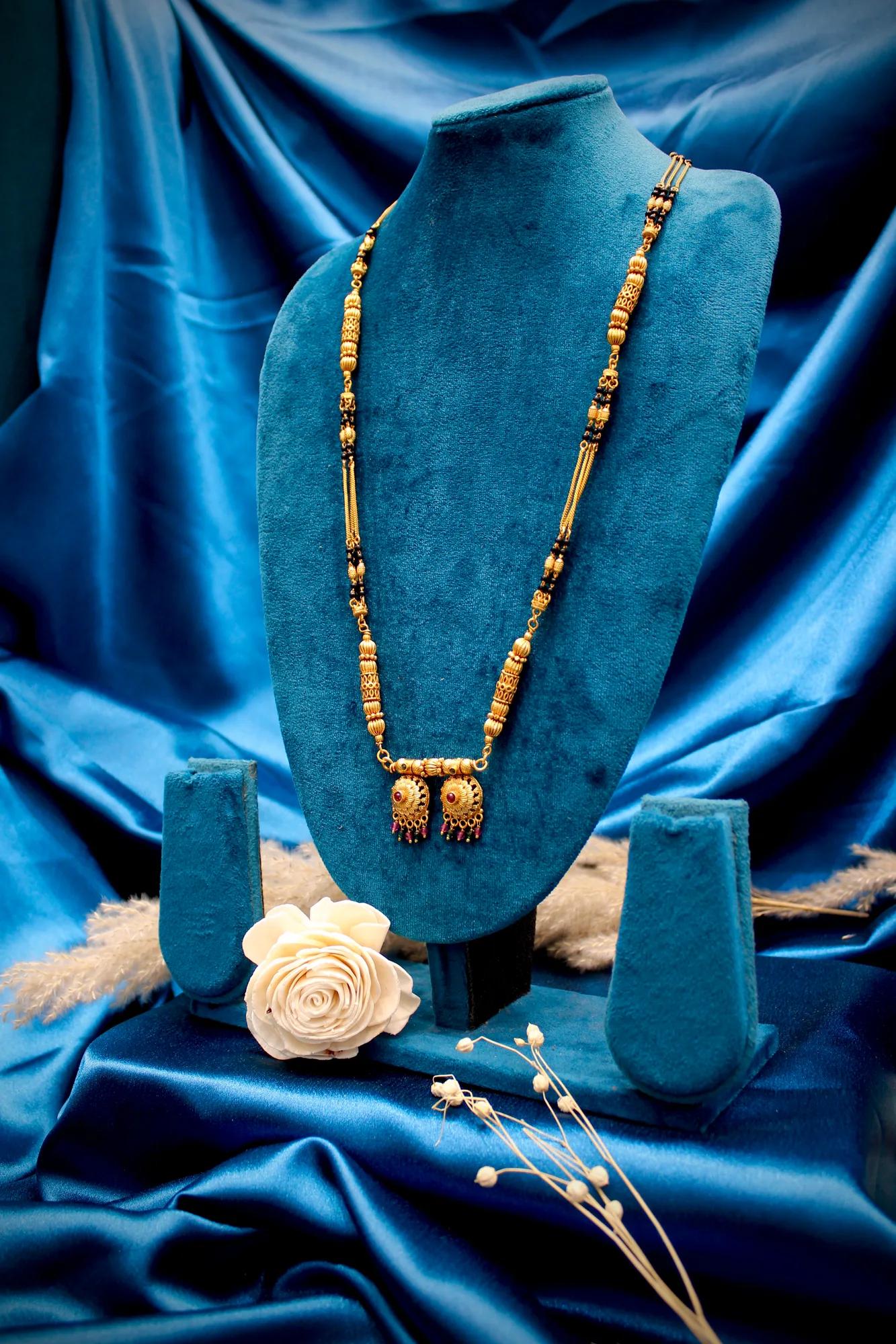Elegant Antique Gold Dual Pendant Designer Mangalsutra