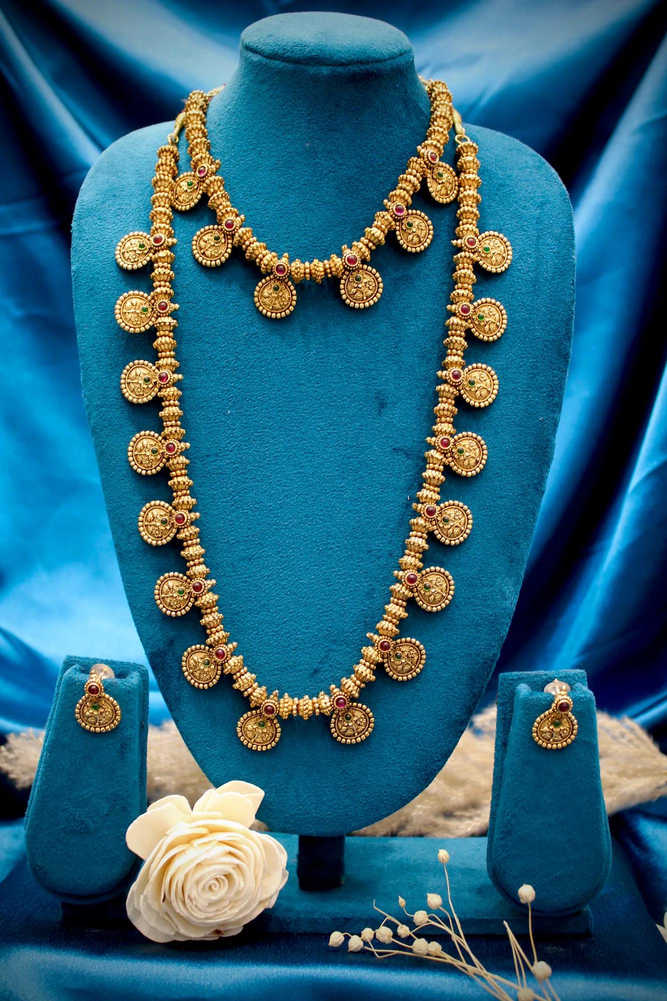 Traditional Antique Coin Bridal Haar Set