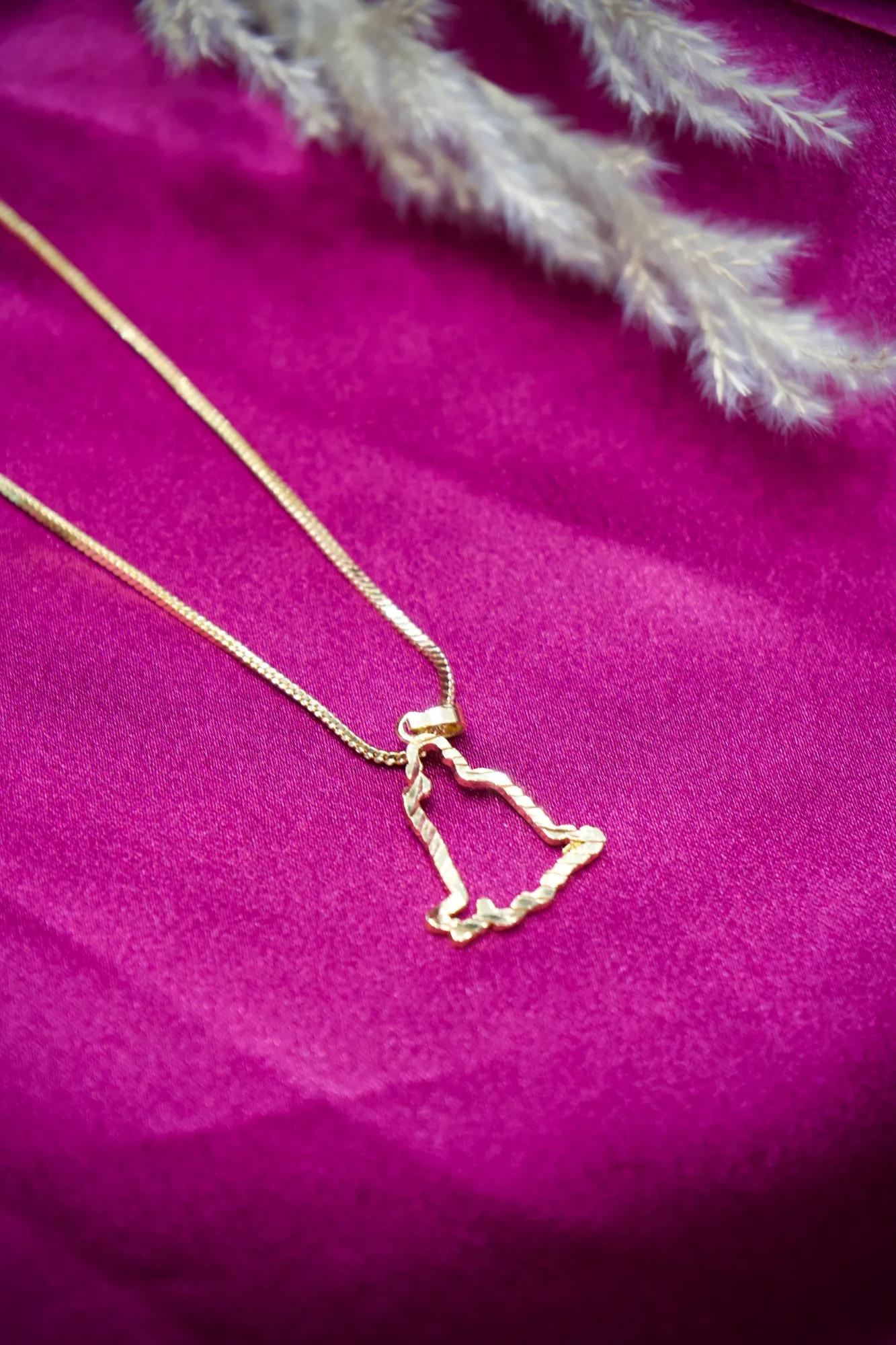 Shree Swami Samarth Outline Pendant Gold Chain — Image 2