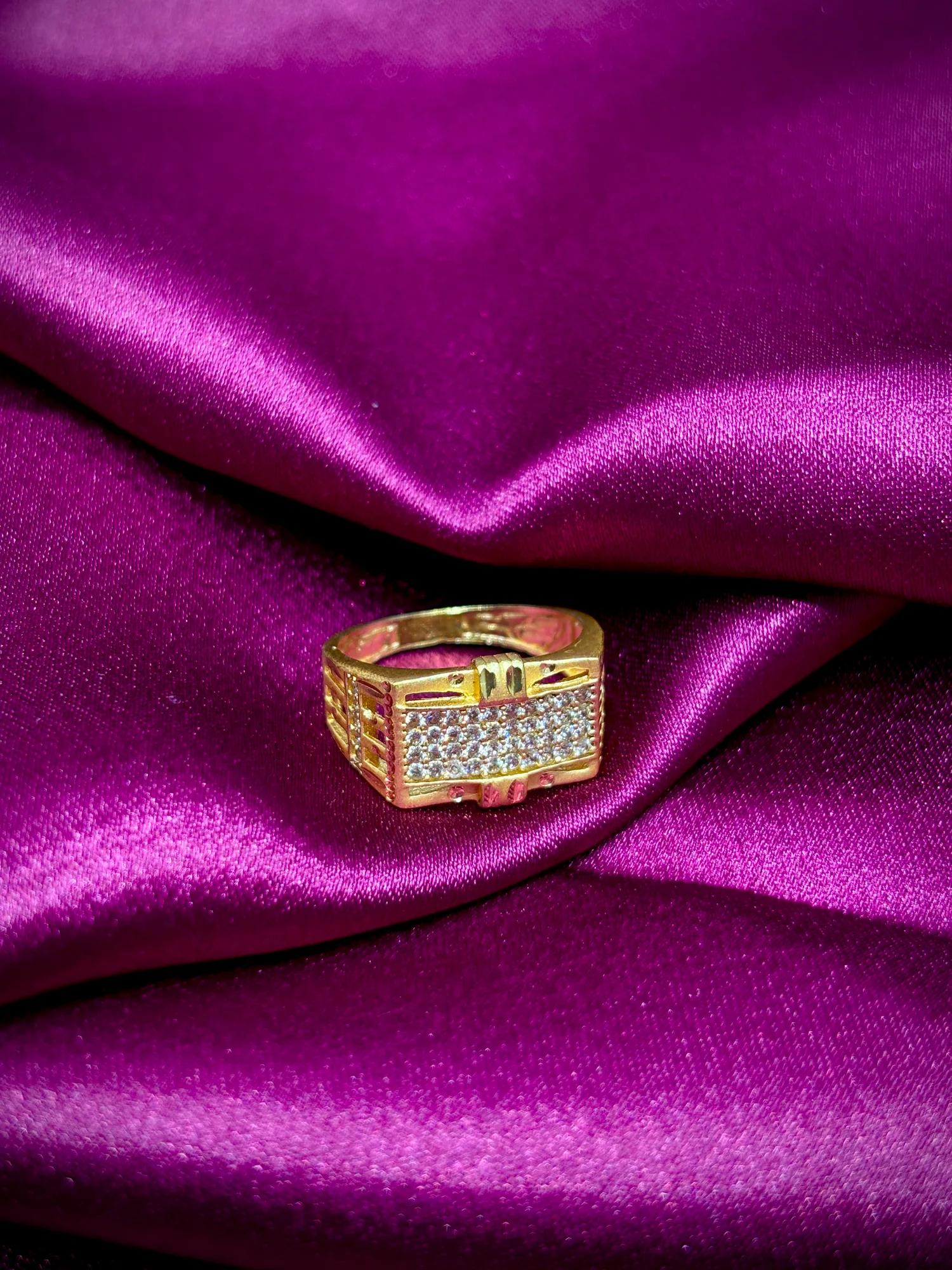 Diamond Cut CZ Statement Ring for Men