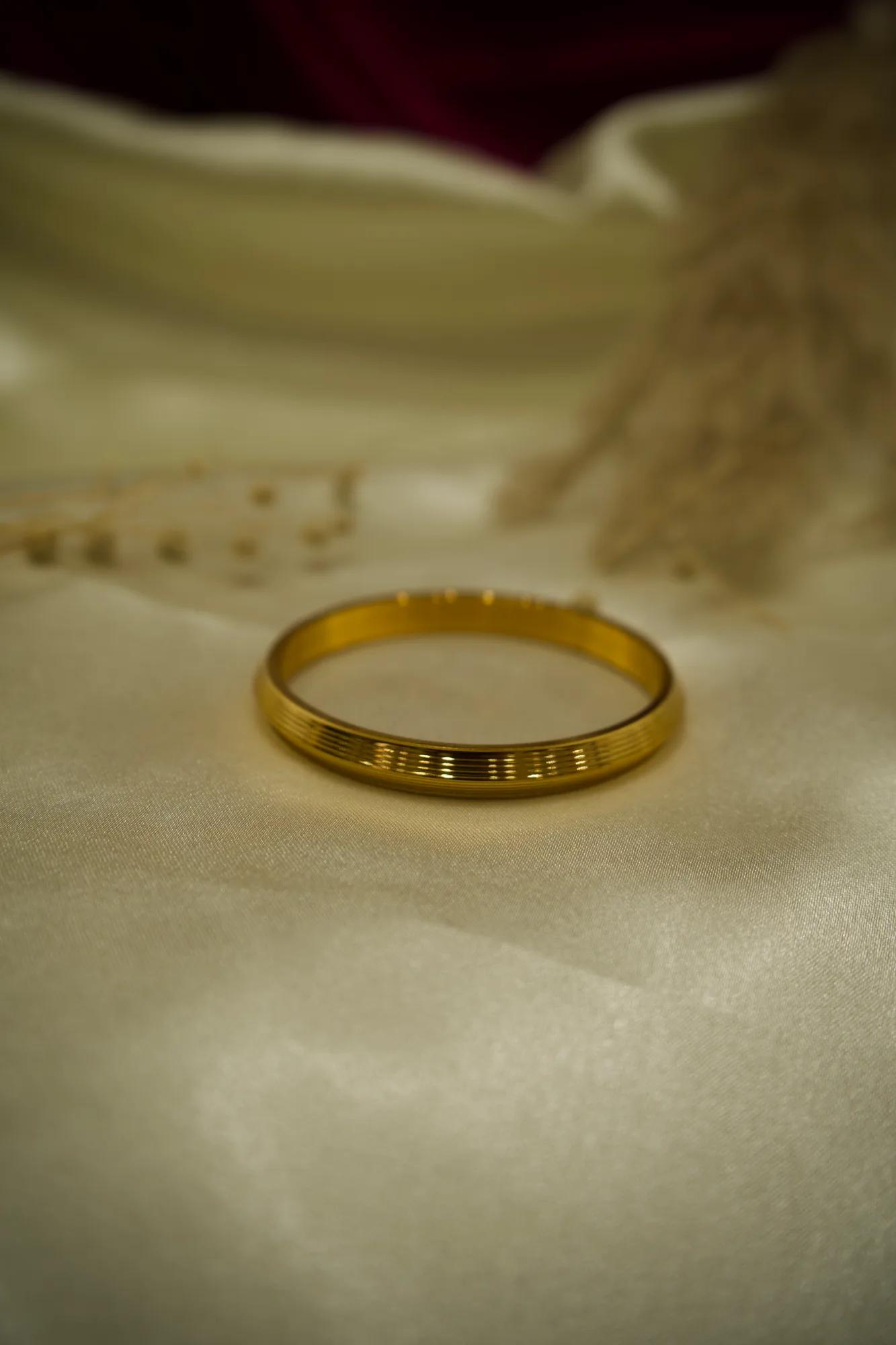 Textured Gold-Tone Designer Bangle — Image 2