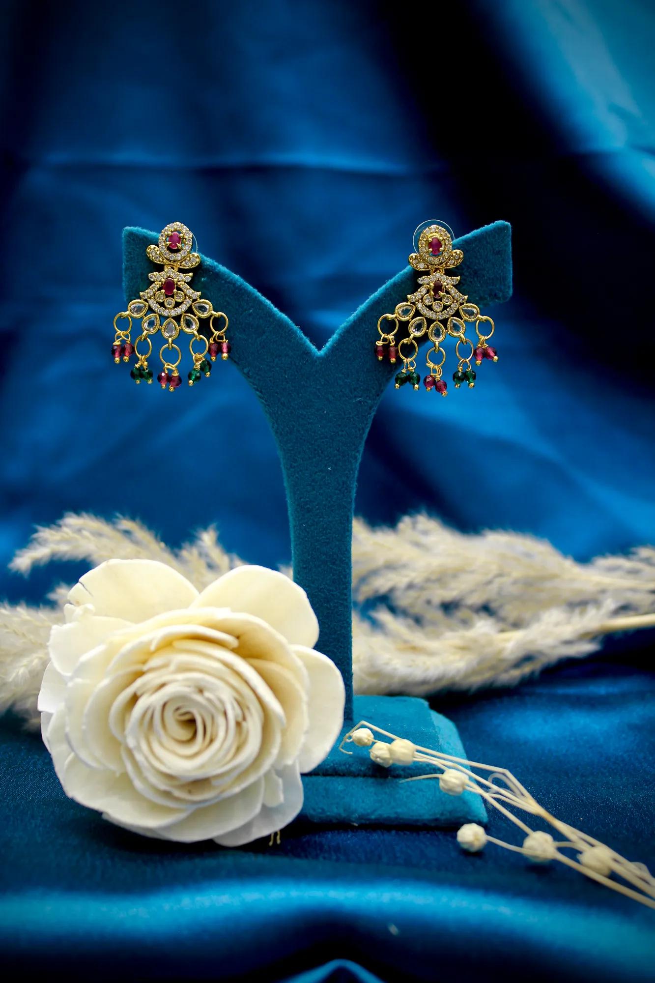 Victorian Floral Mangalsutra Necklace Set — Image 5