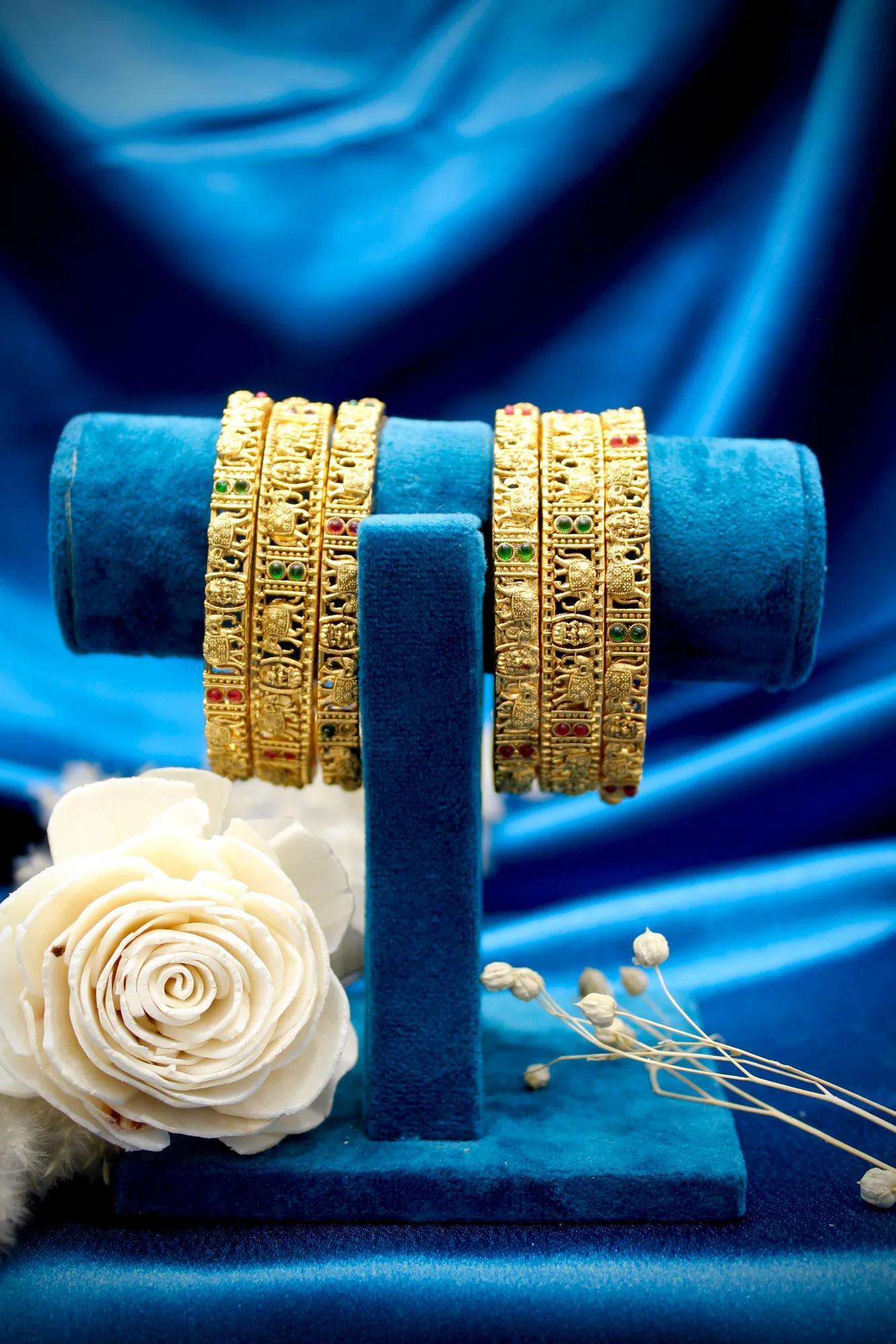 Divine Temple Motif Antique Bangles Set