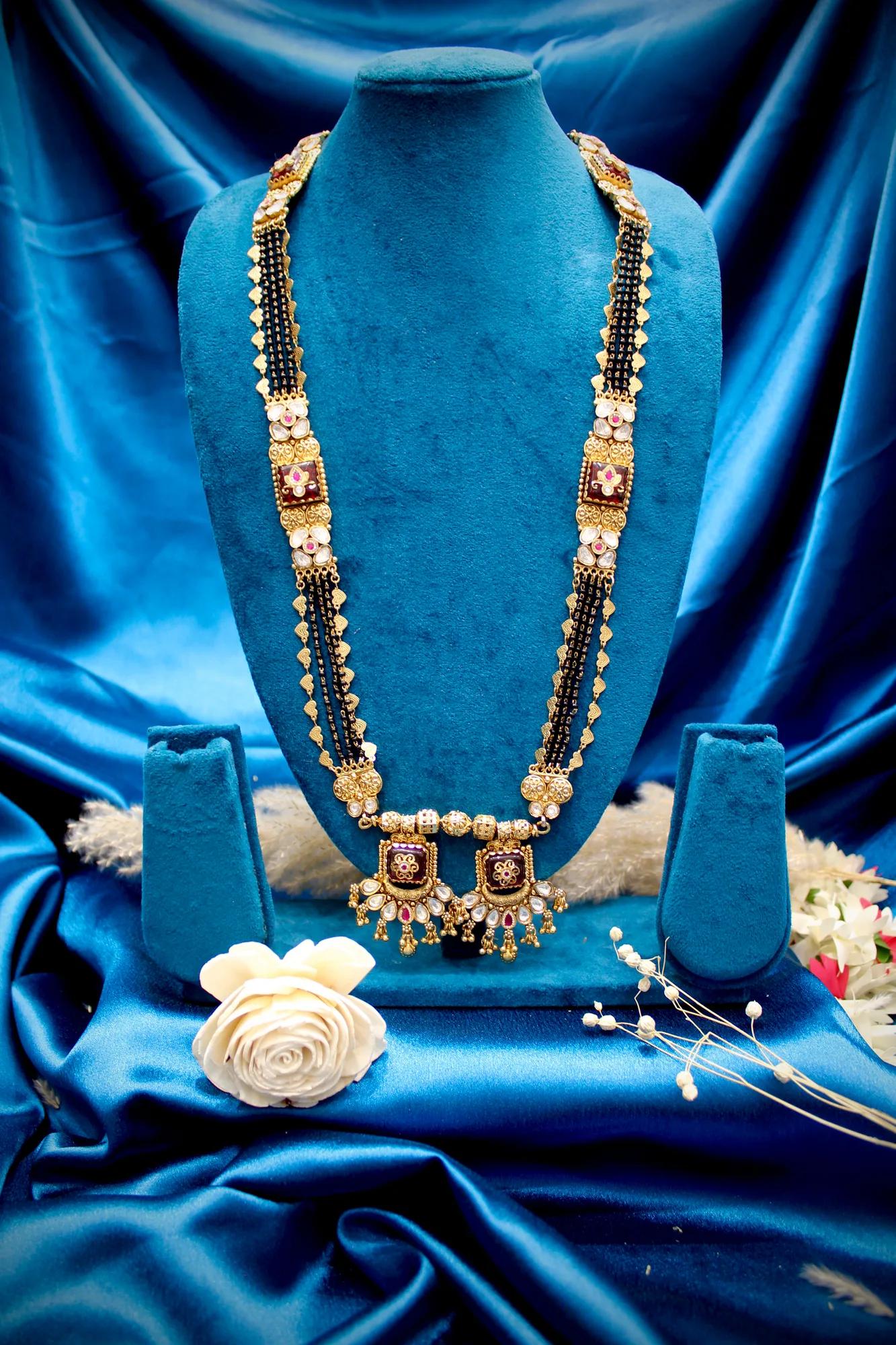 Royal Kundan Dual-Pendant Mangalsutra Necklace