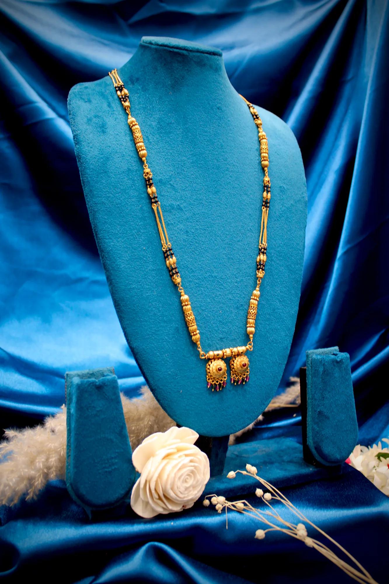 Elegant Antique Gold Dual Pendant Designer Mangalsutra