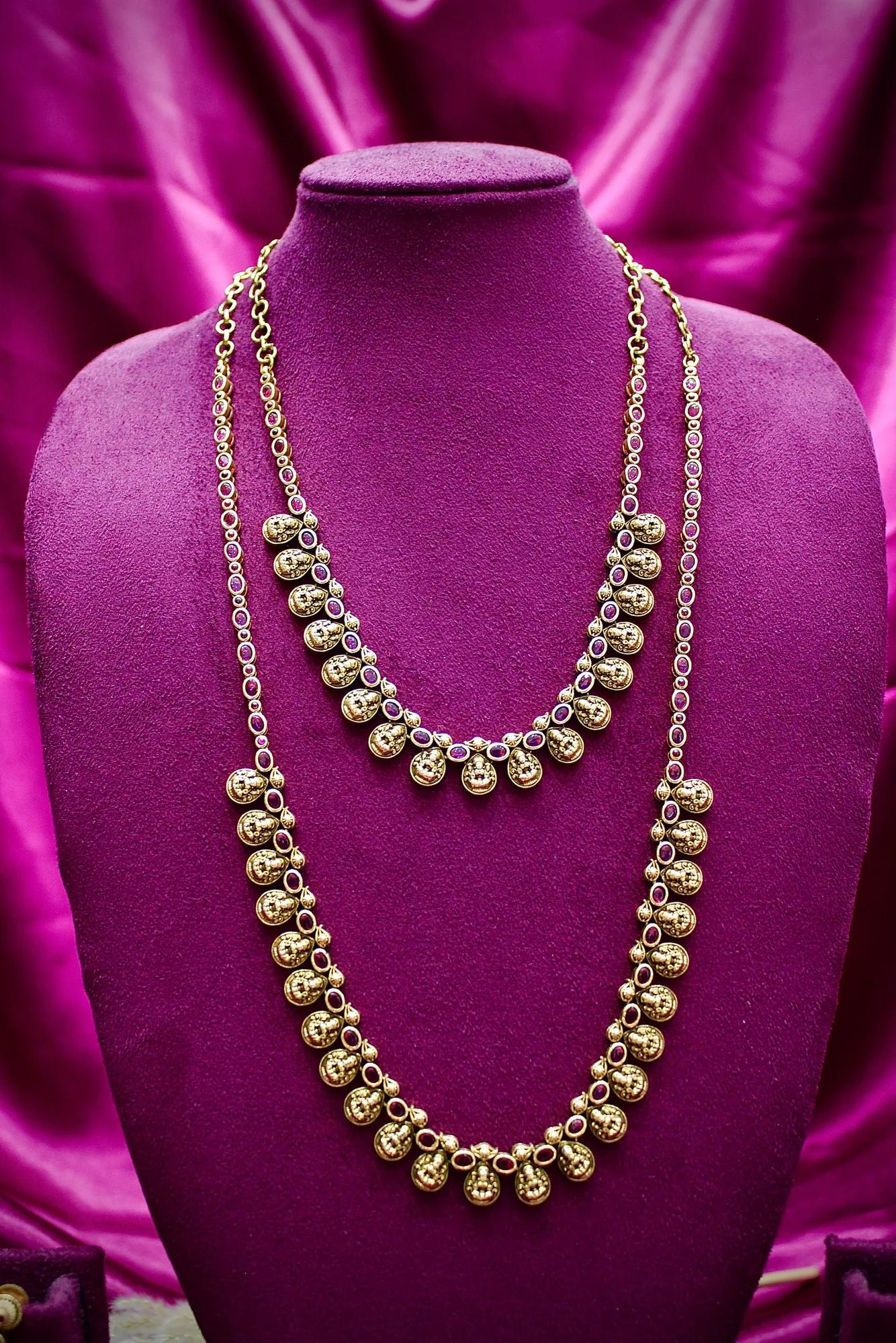 Dual Layer CZ Teardrop Necklace Set — Image 4