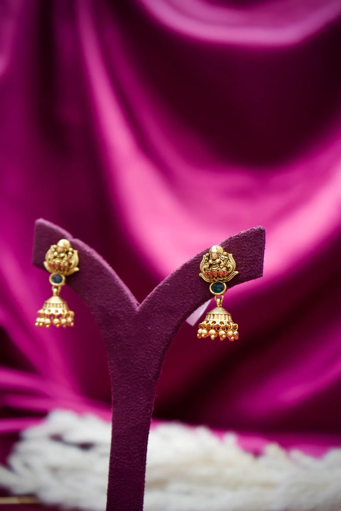 Antique Temple Jhumka Earrings — Image 2