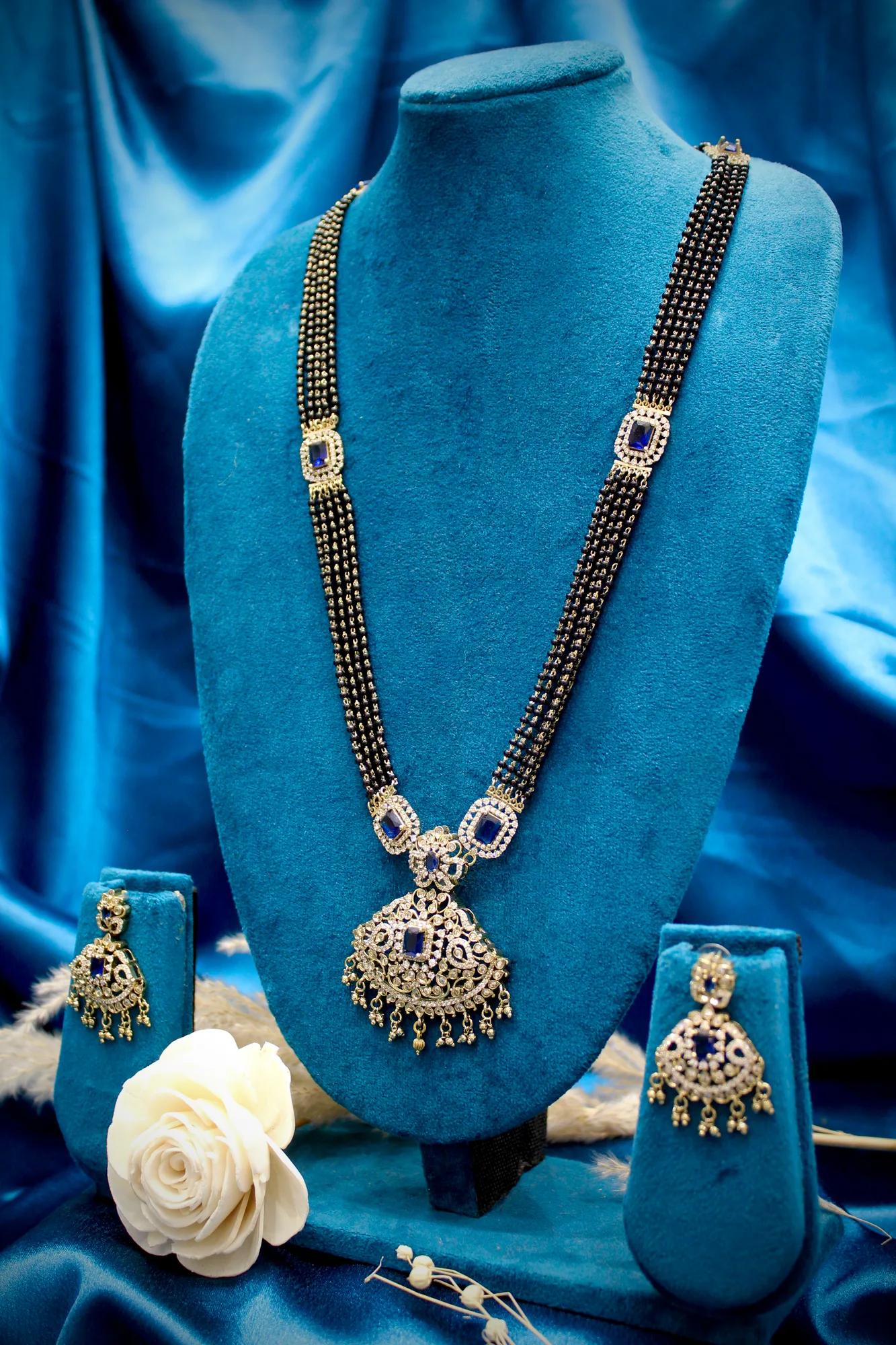 Royal Sapphire Victorian Mangalsutra Set — Image 3