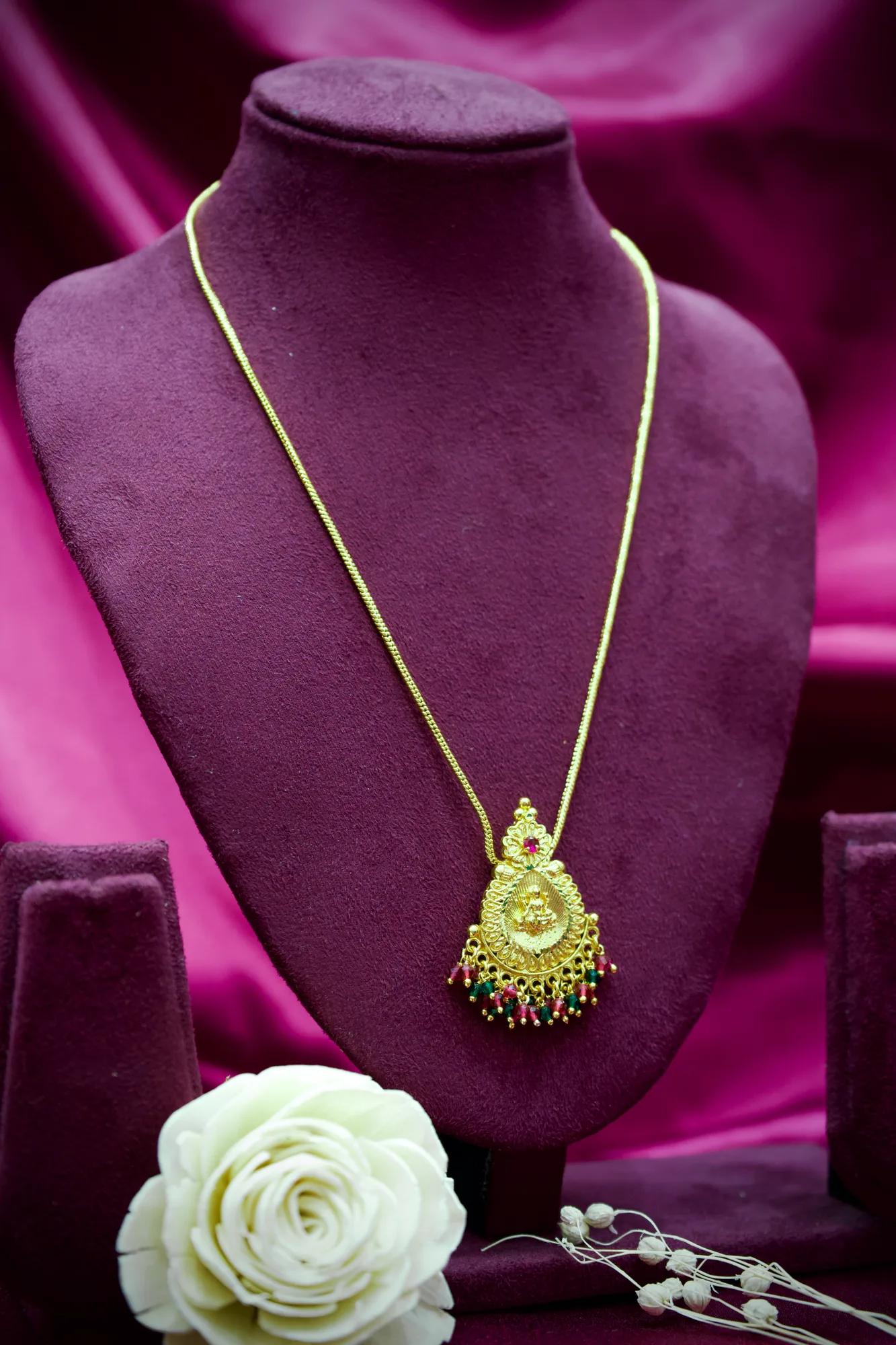 Lakshmi Temple Coin Pendant Necklace