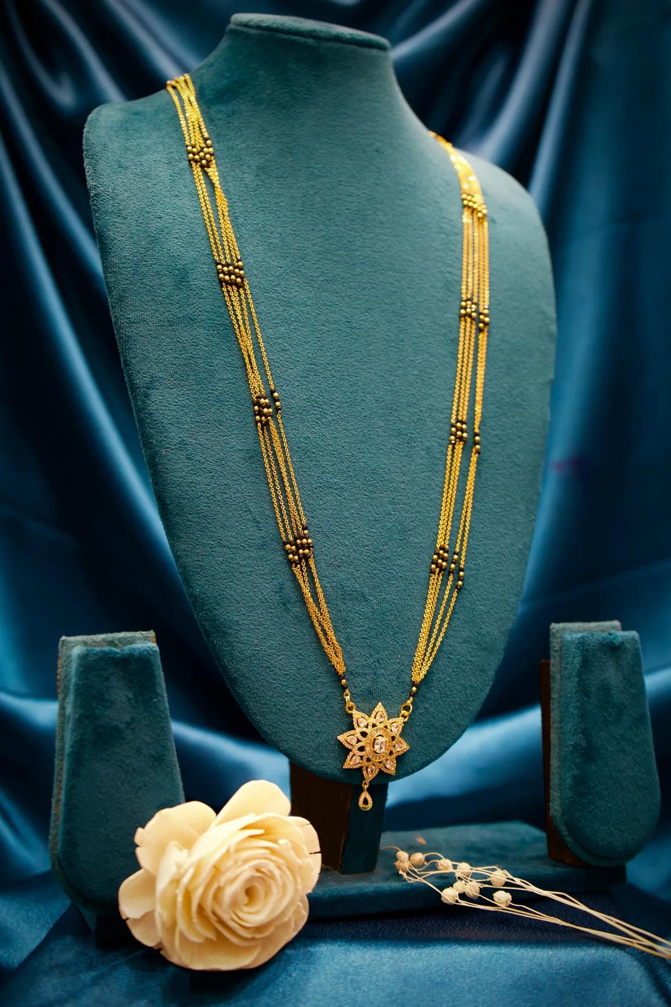 Floral Star Designer Mangalsutra Necklace
