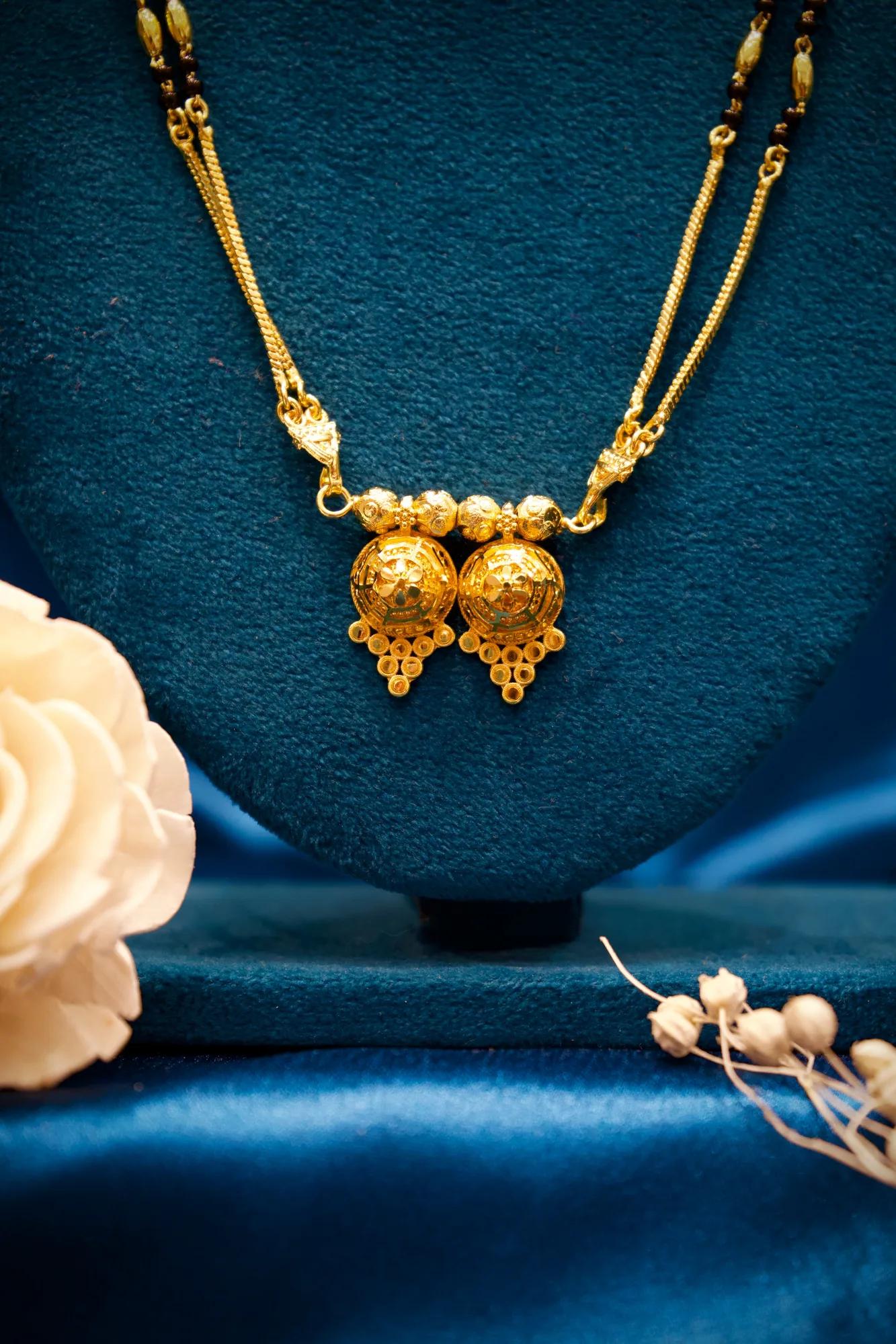 Traditional Dual Jhumka Gold Mangalsutra Necklace
