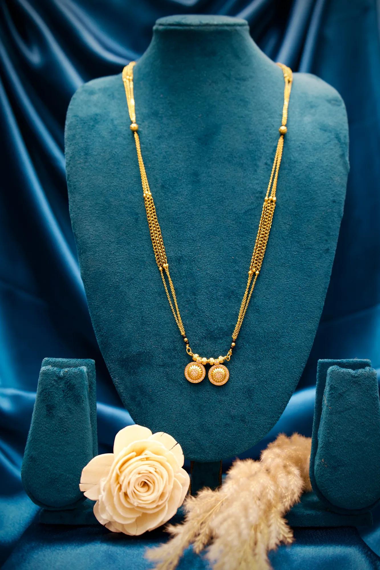 Classic Dual Coin Long Mangalsutra Necklace