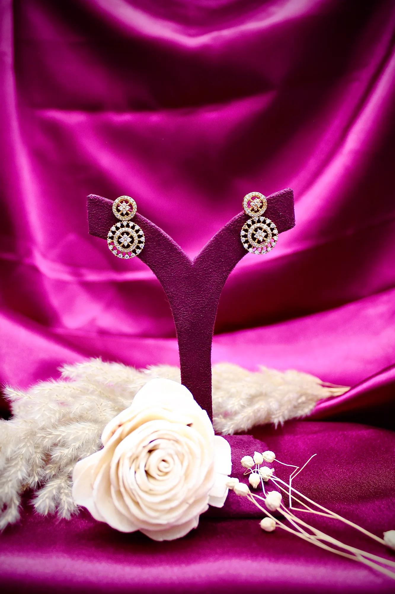 Luxury CZ Pendant Necklace with Circular Motif Design