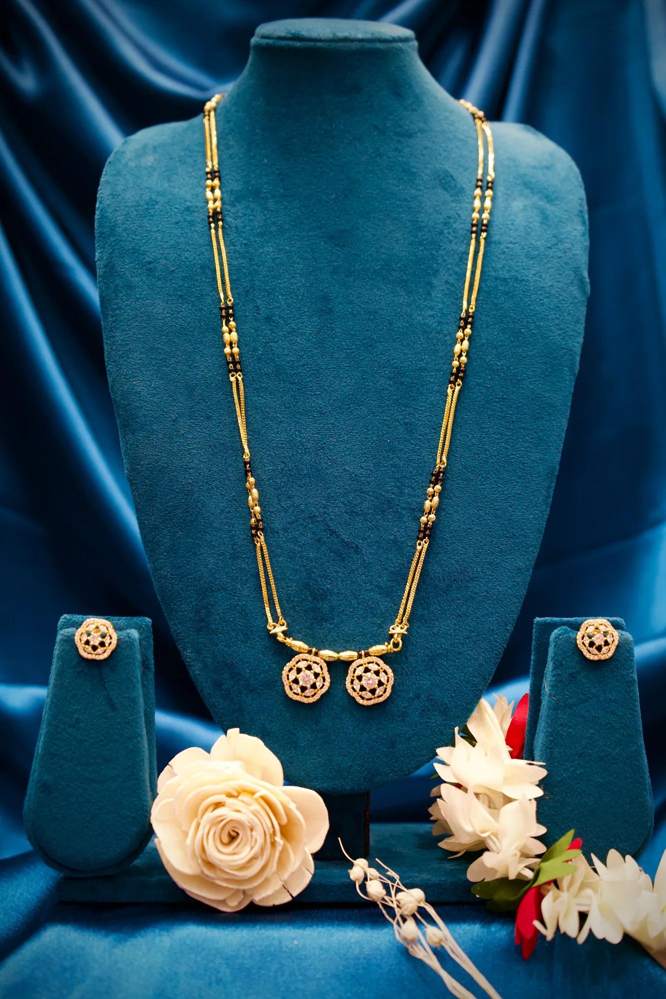 Dual Floral Charm Designer Mangalsutra