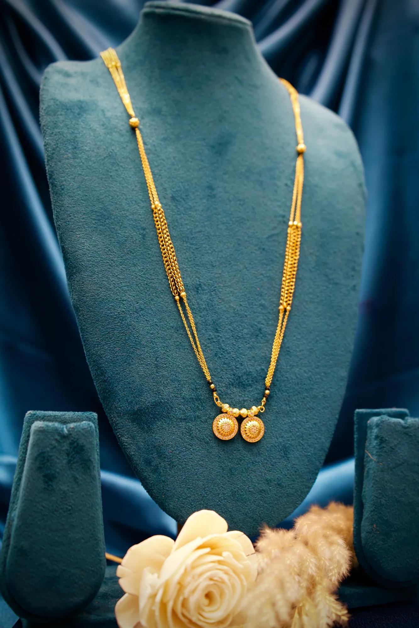 Classic Dual Coin Long Mangalsutra Necklace
