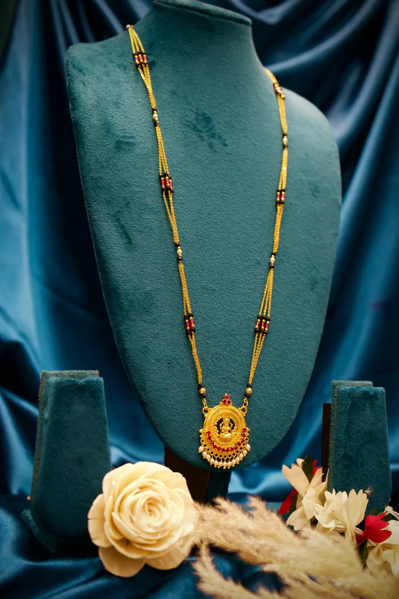 Lakshmi Temple Pearl Drop Mangalsutra