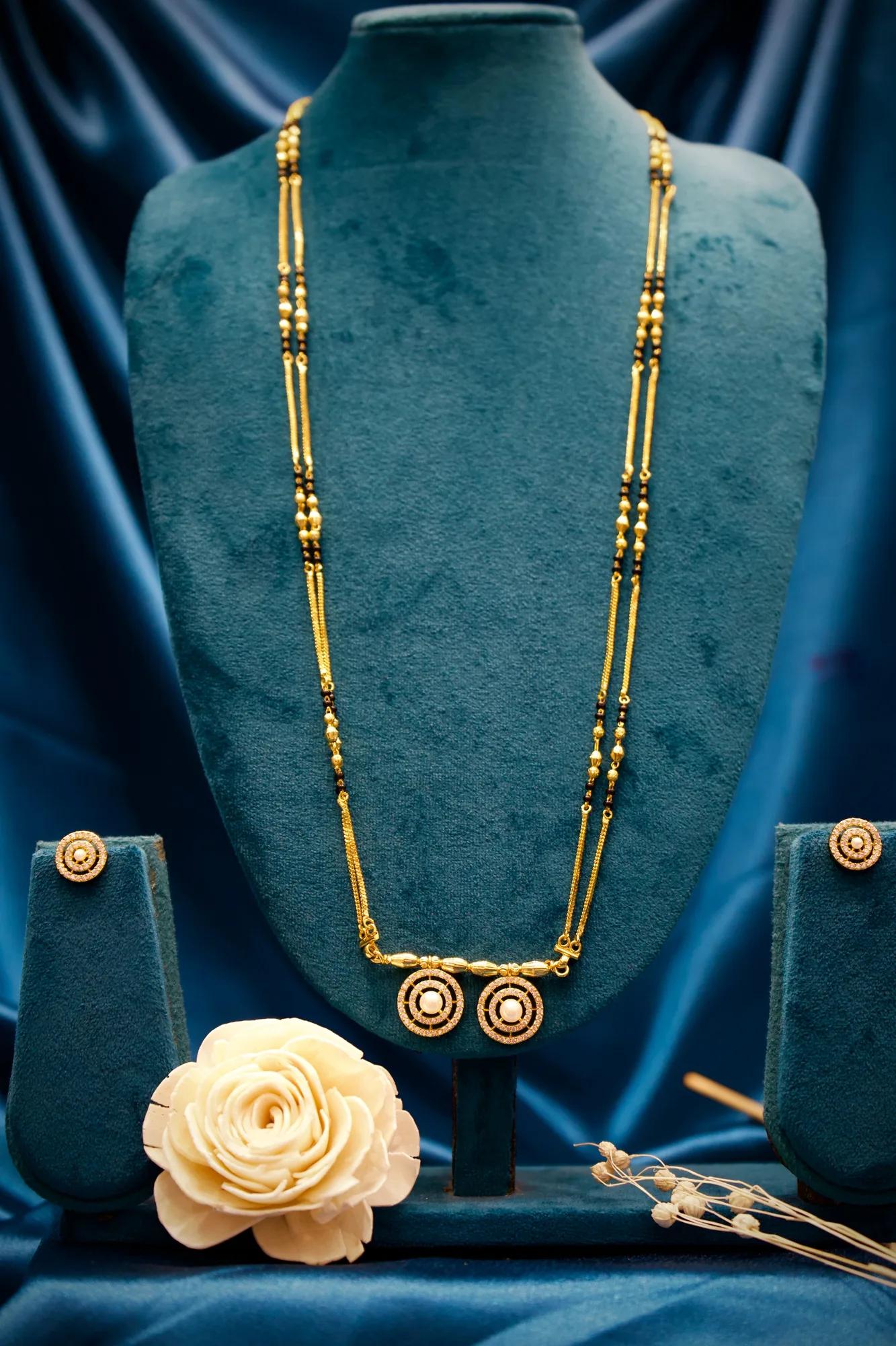 Dual Disc CZ Mangalsutra Set