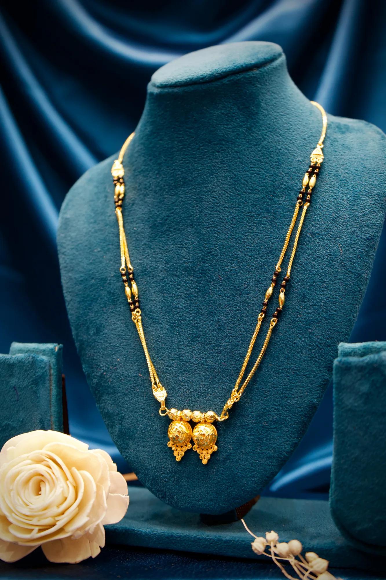 Traditional Dual Jhumka Gold Mangalsutra Necklace