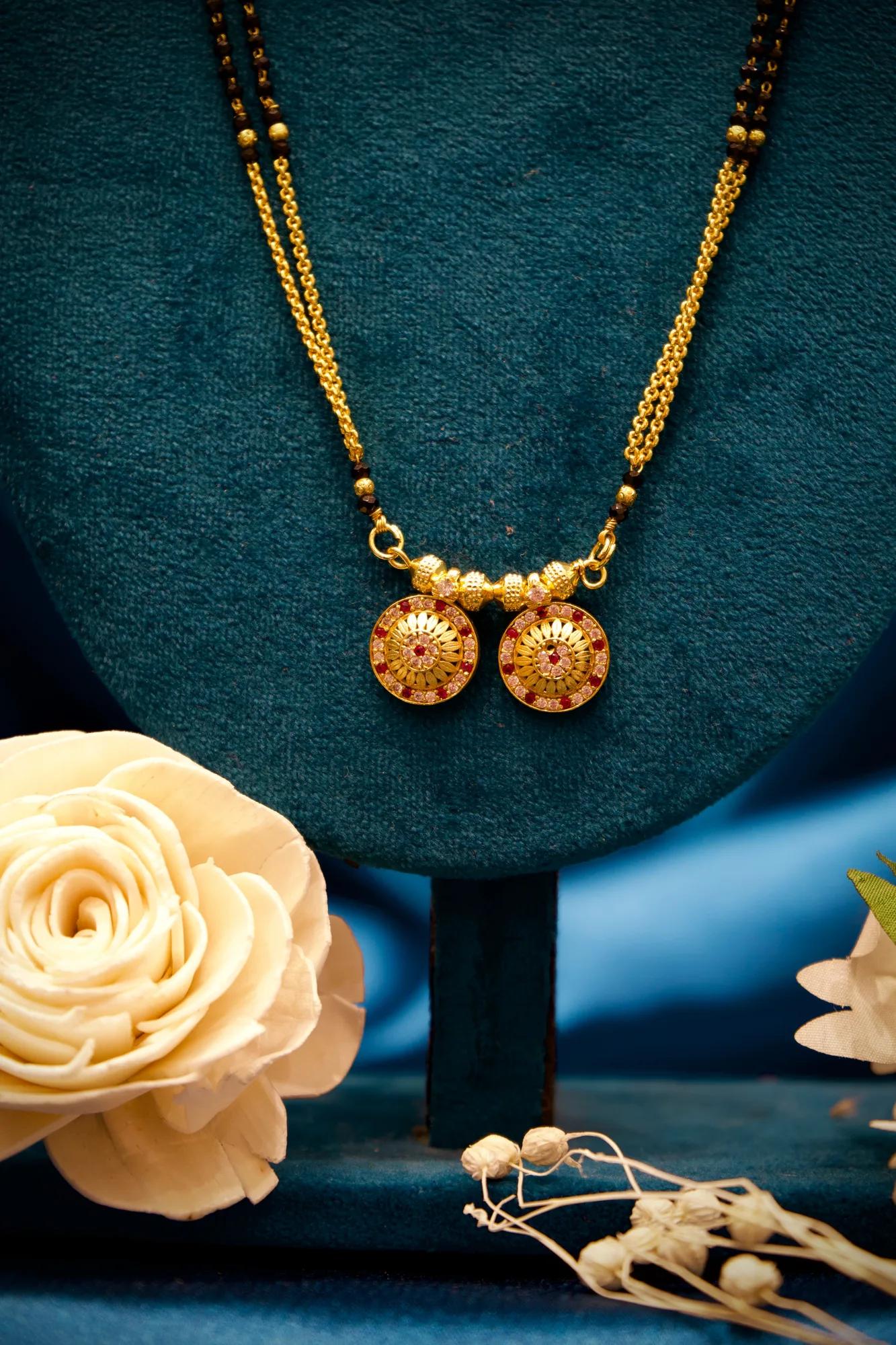 Dual Coin Charm Traditional Mangalsutra Necklace