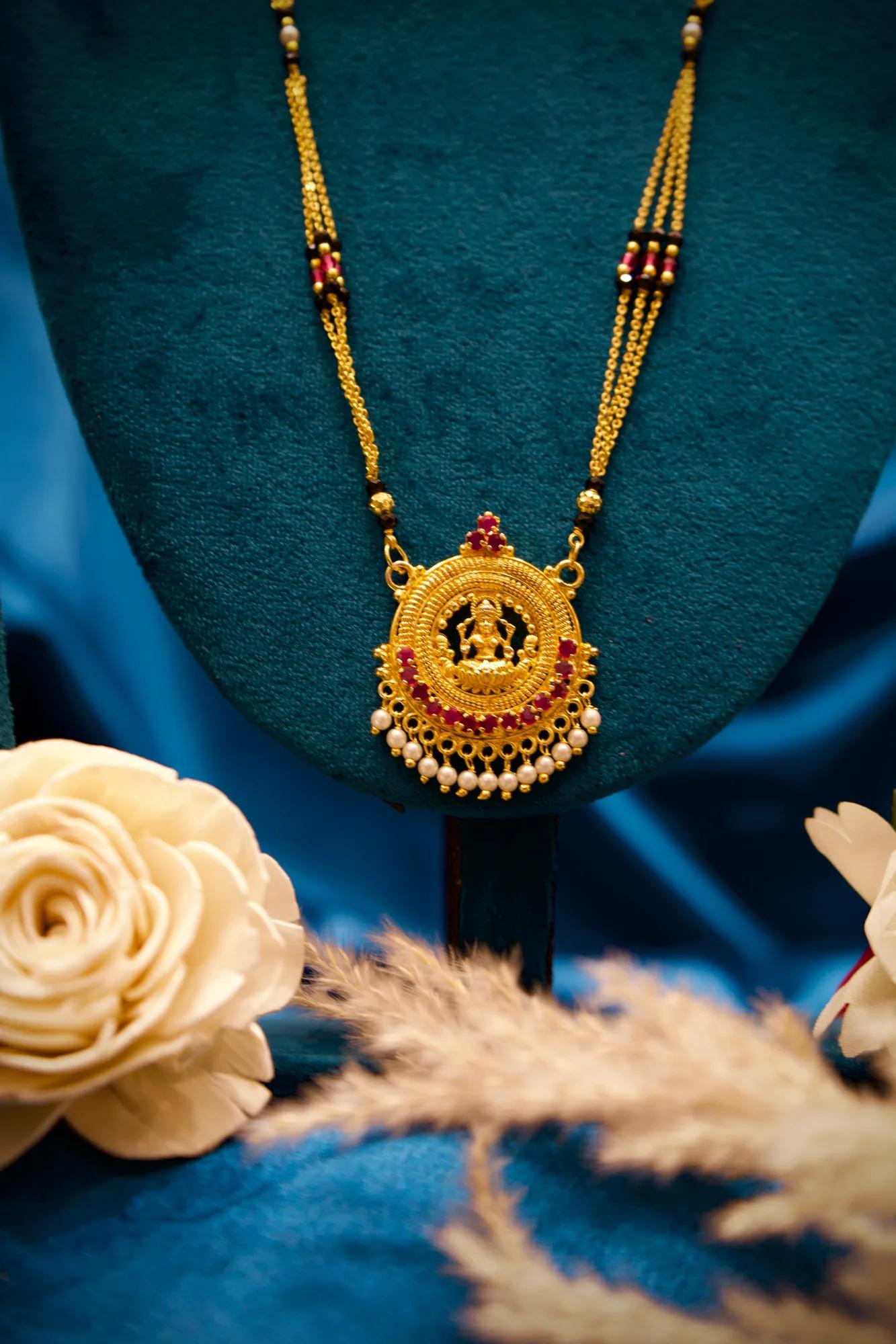 Lakshmi Temple Pearl Drop Mangalsutra