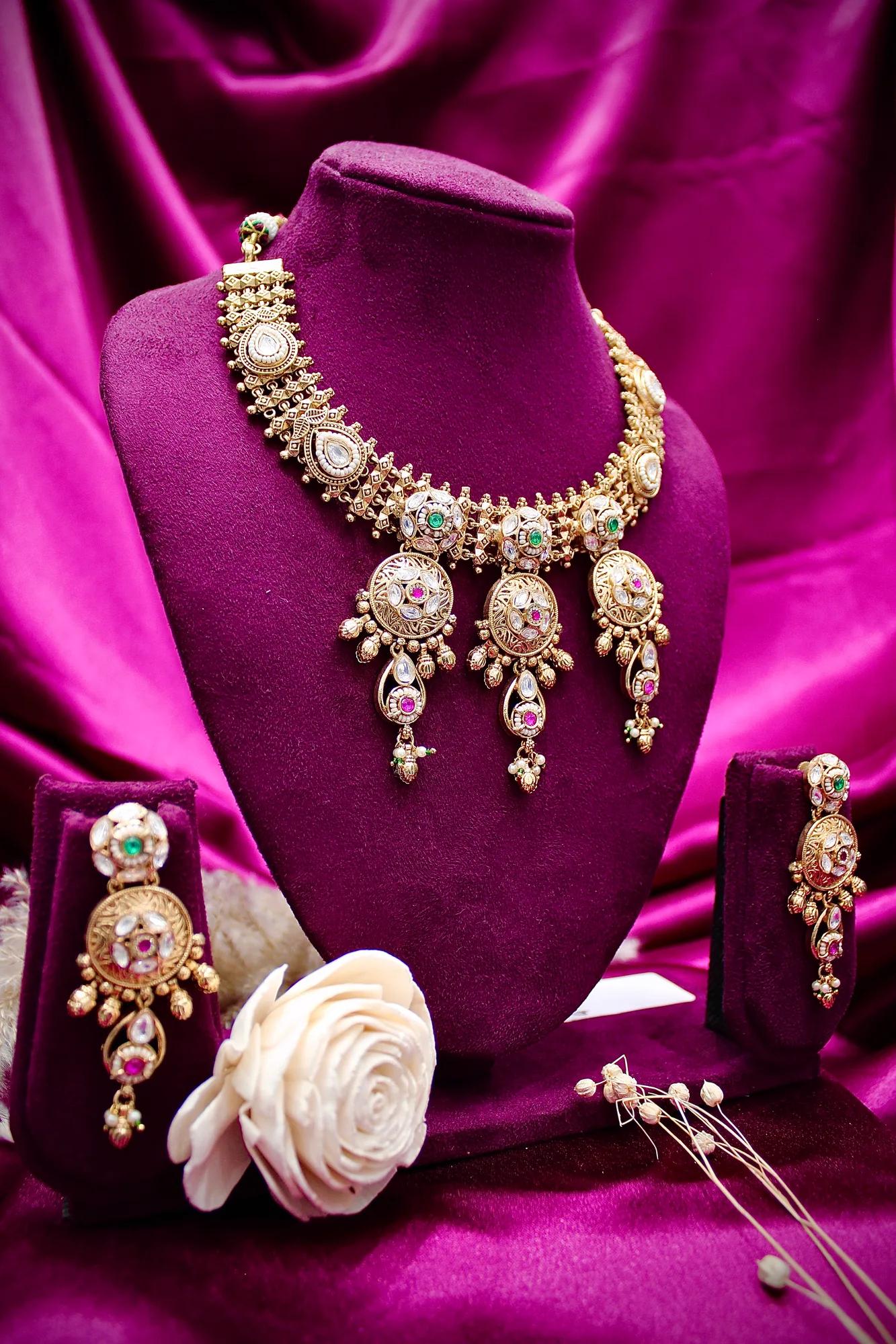 Royal Kundan Drop Statement Necklace Set