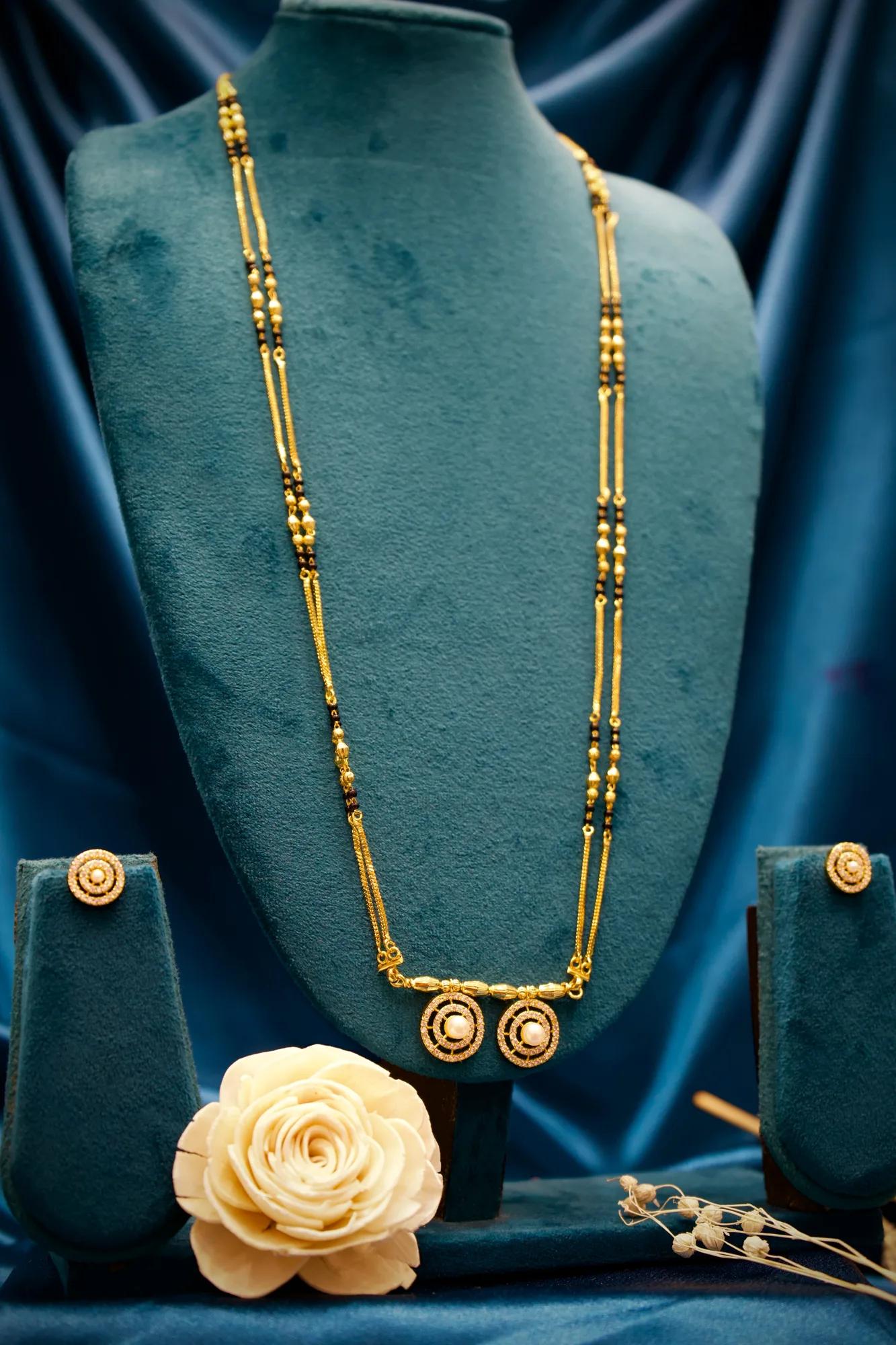 Dual Disc CZ Mangalsutra Set