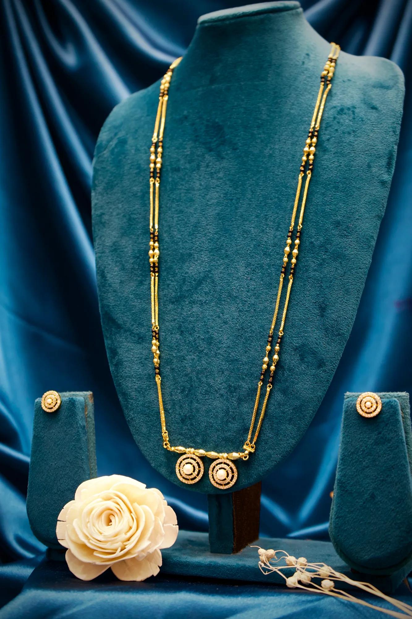 Dual Disc CZ Mangalsutra Set