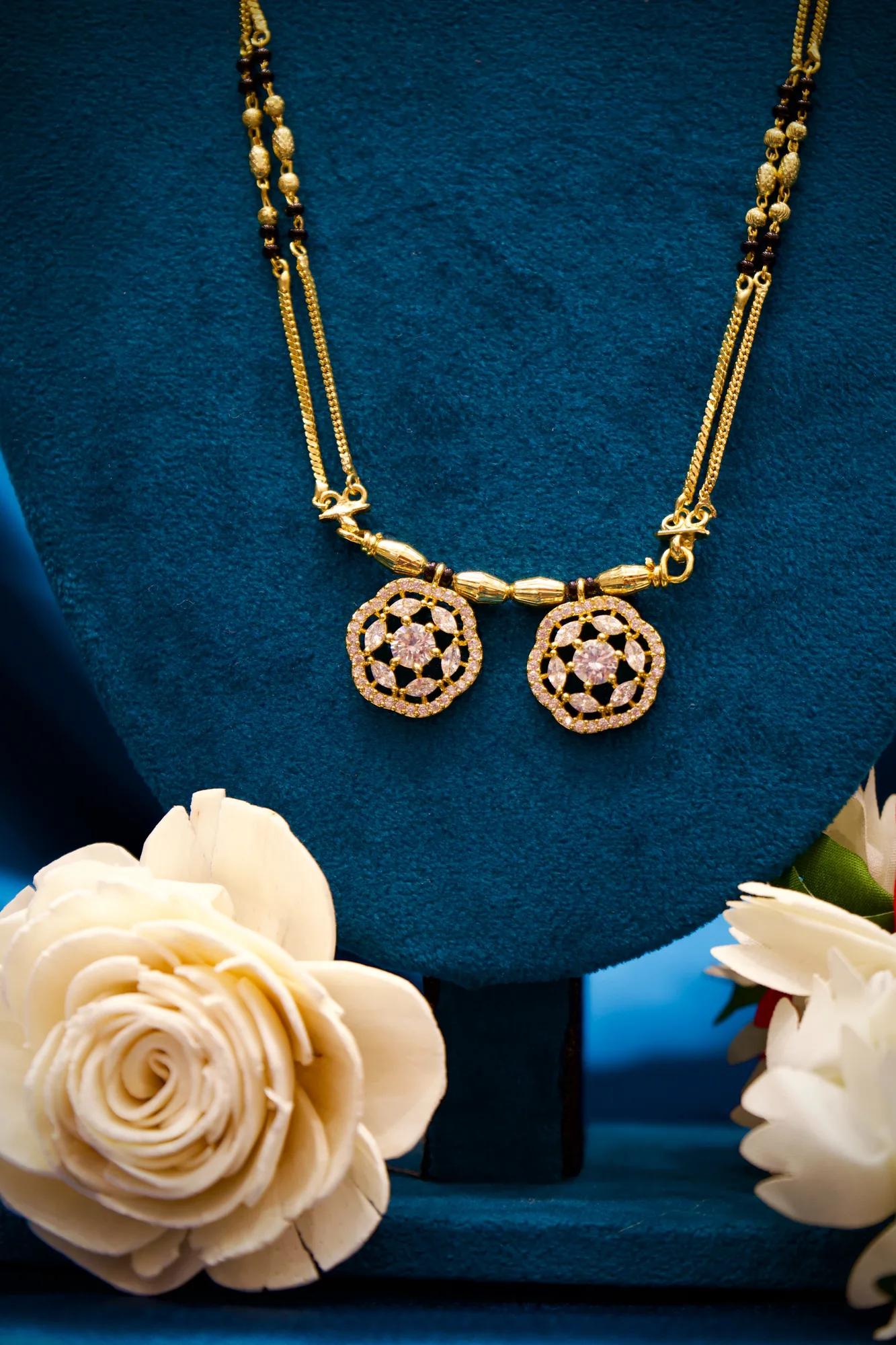 Dual Floral Charm Designer Mangalsutra