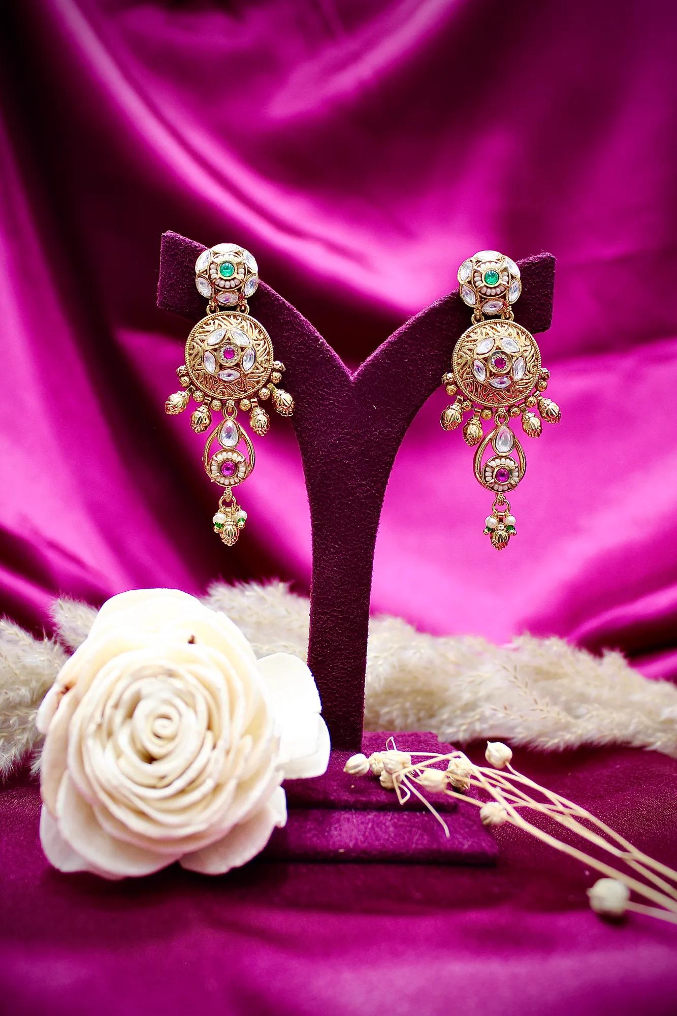 Royal Kundan Drop Statement Necklace Set