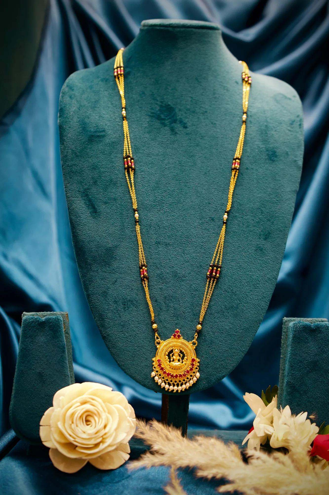 Lakshmi Temple Pearl Drop Mangalsutra