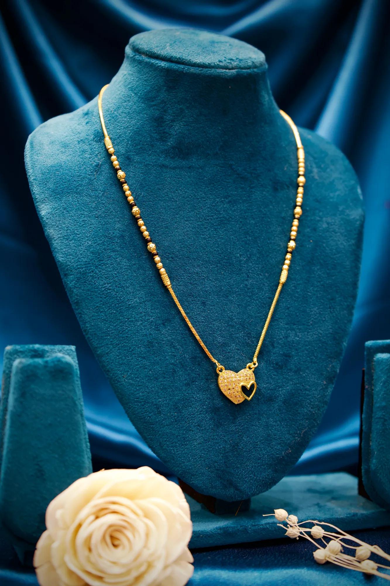 Elegant Heart Charm Mangalsutra Necklace