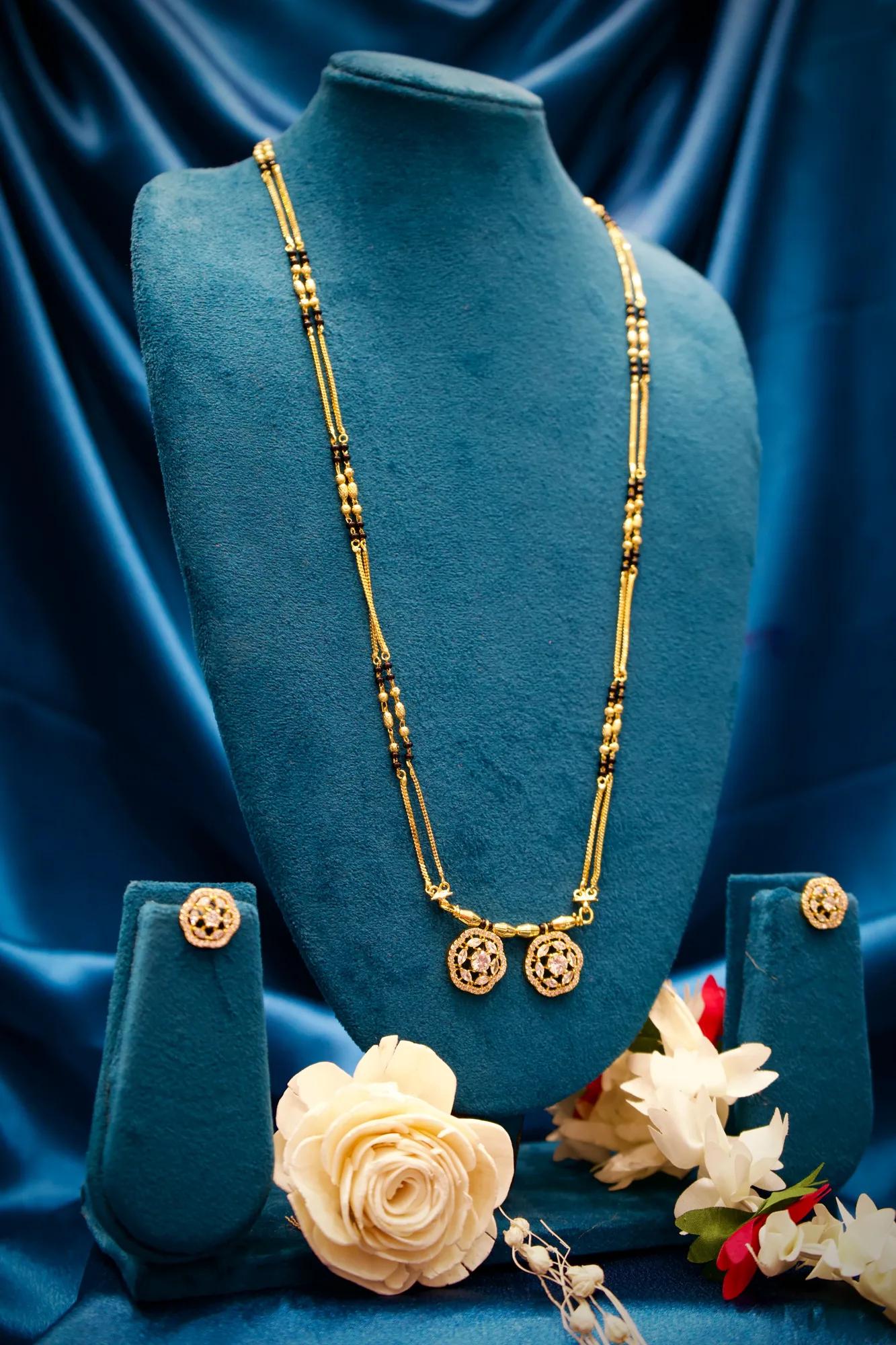 Dual Floral Charm Designer Mangalsutra