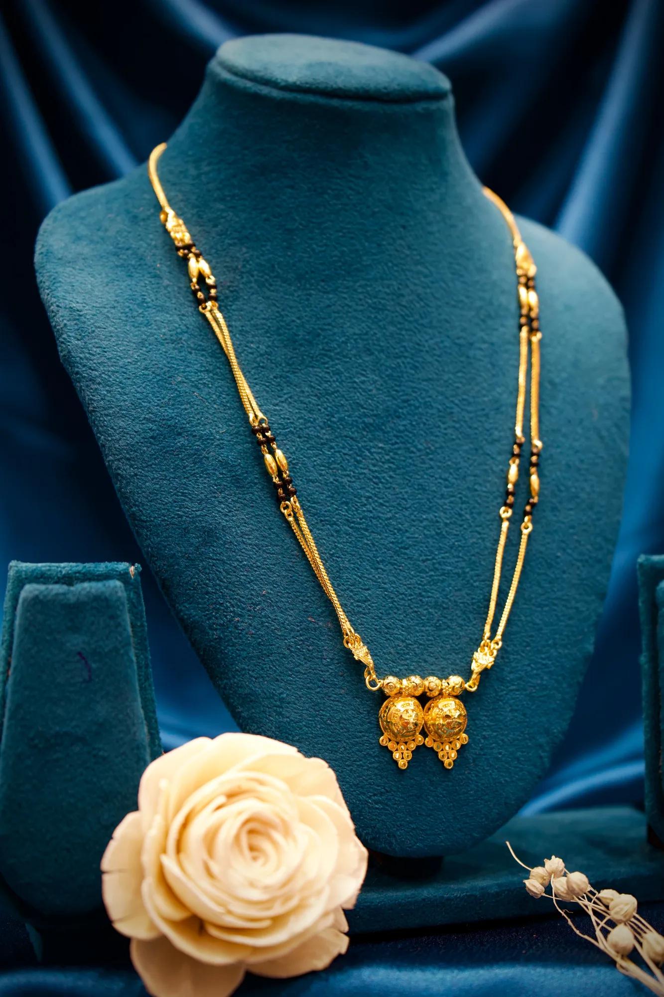 Traditional Dual Jhumka Gold Mangalsutra Necklace