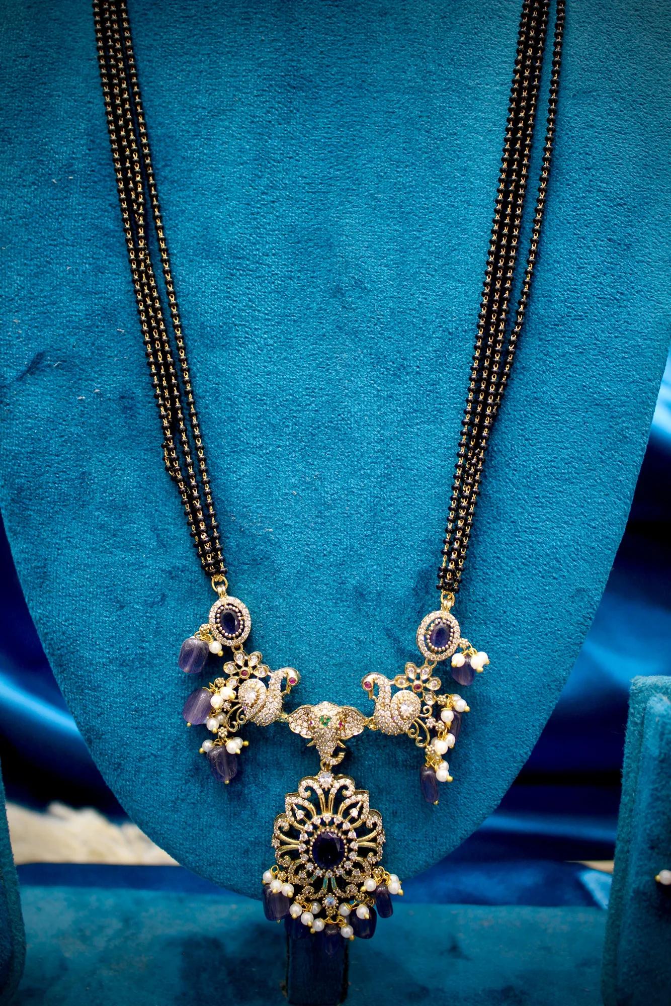 Victorian Peacock Mangalsutra Necklace Set