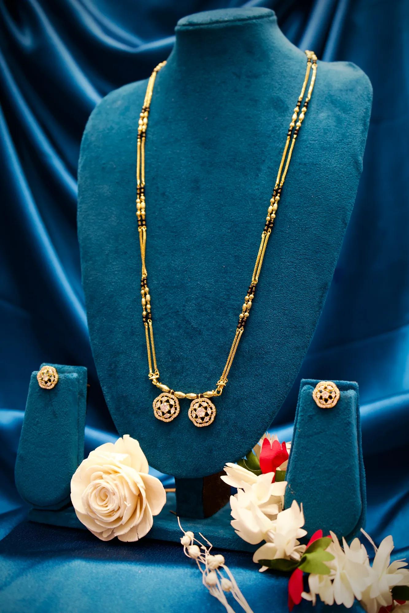 Dual Floral Charm Designer Mangalsutra