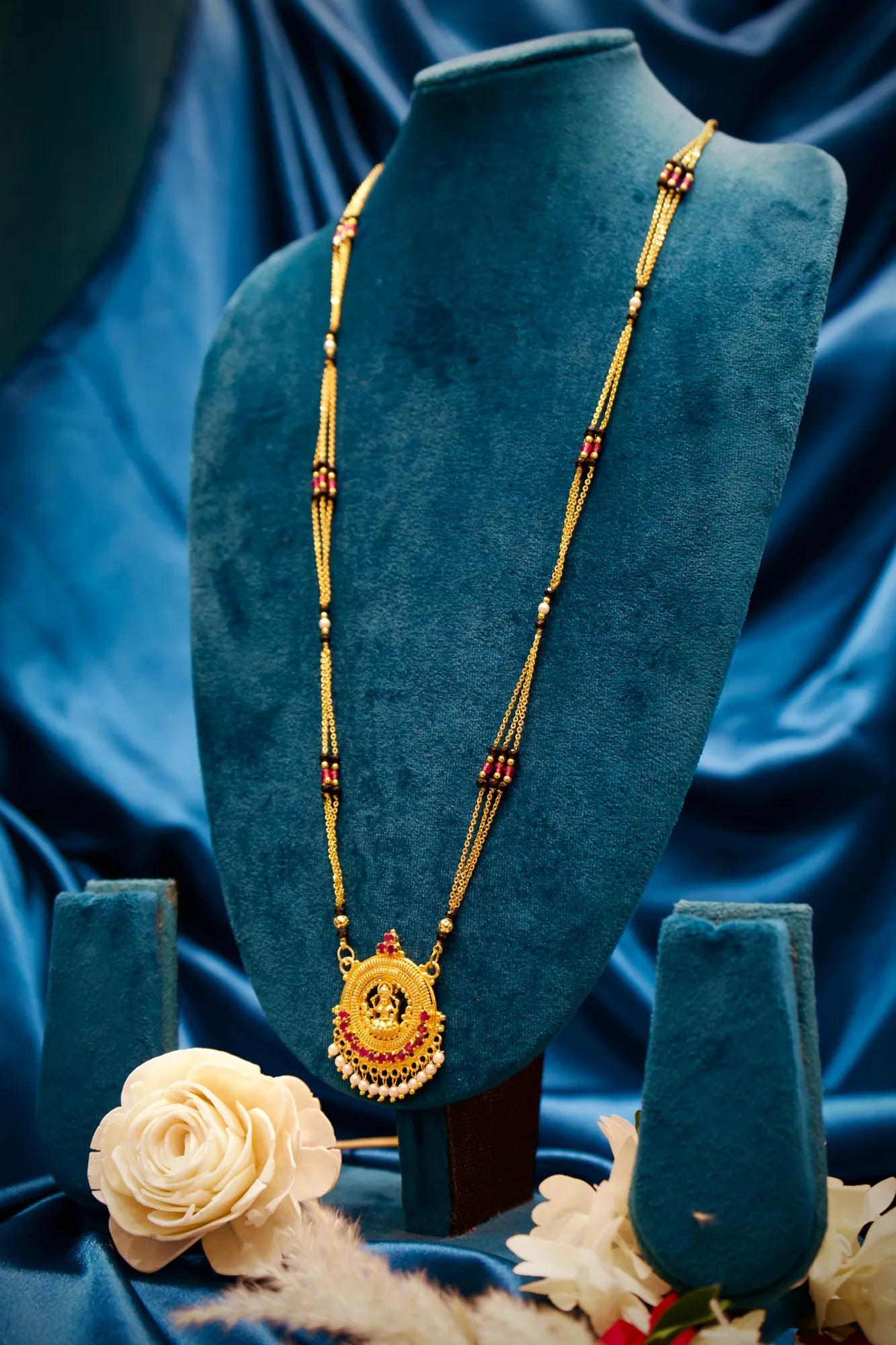 Lakshmi Temple Pearl Drop Mangalsutra
