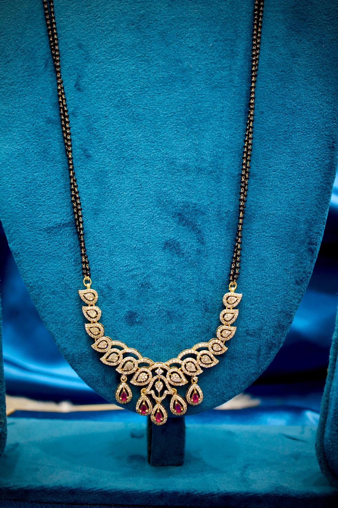 Ruby Leaf Victorian Mangalsutra Set
