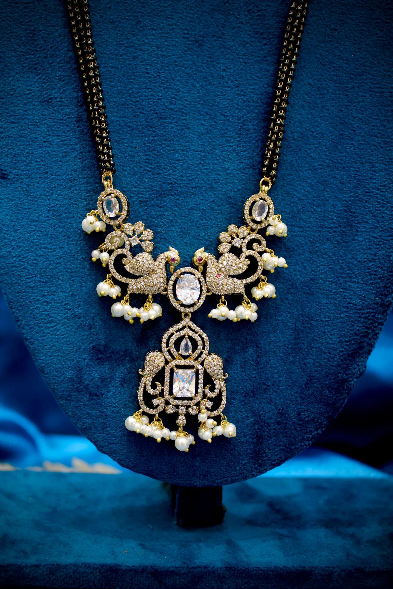 Pearl Peacock Victorian Mangalsutra Set