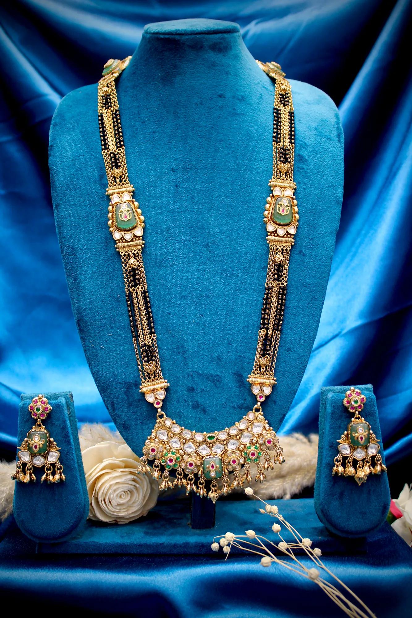 Royal Kundan & Green Enamel Bridal Mangalsutra Set