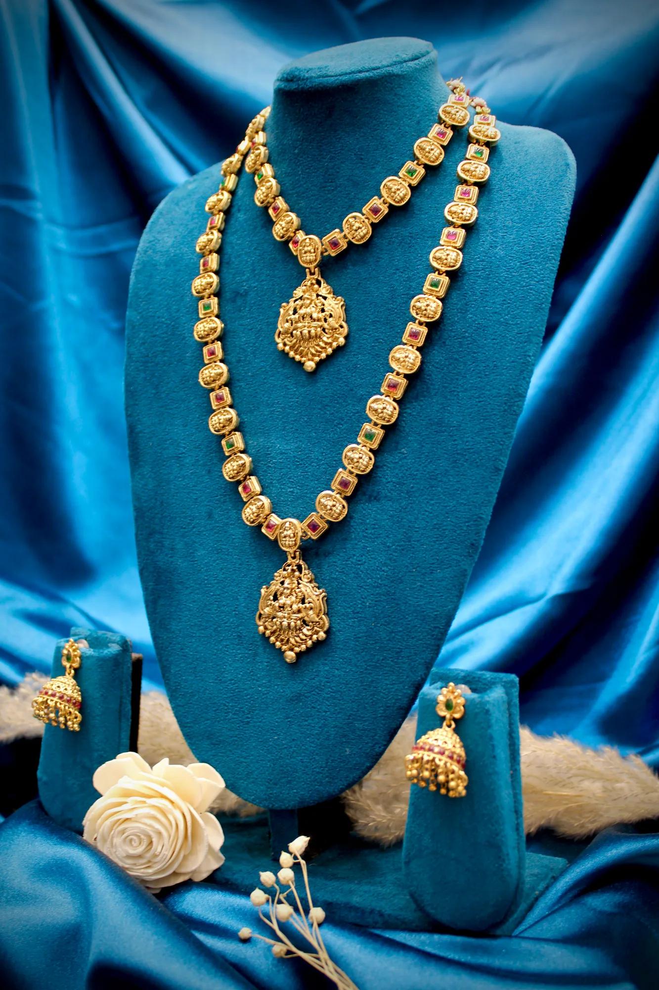 Antique Temple Lakshmi Necklace Set