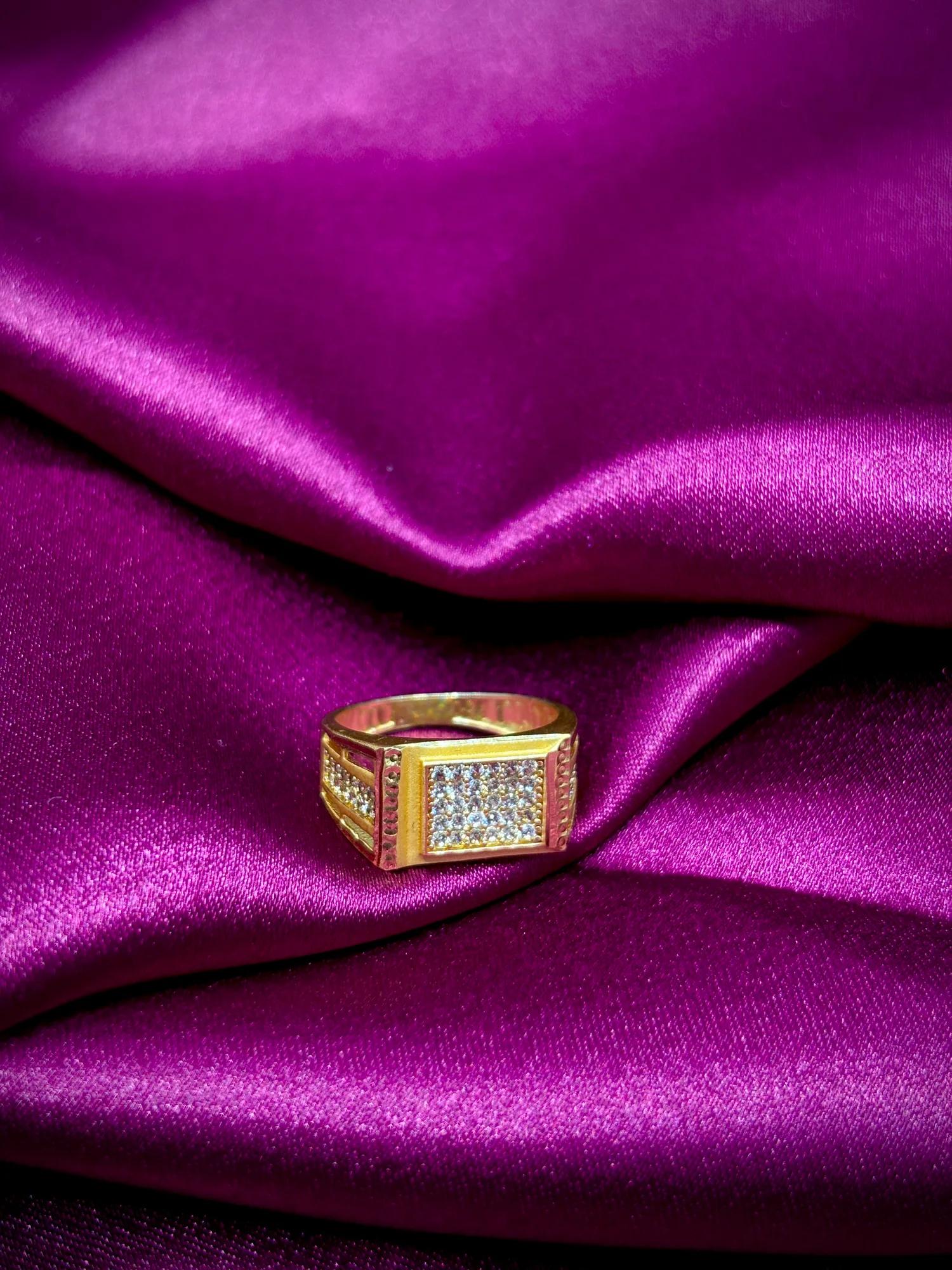 Dual Panel CZ Statement Ring for Men