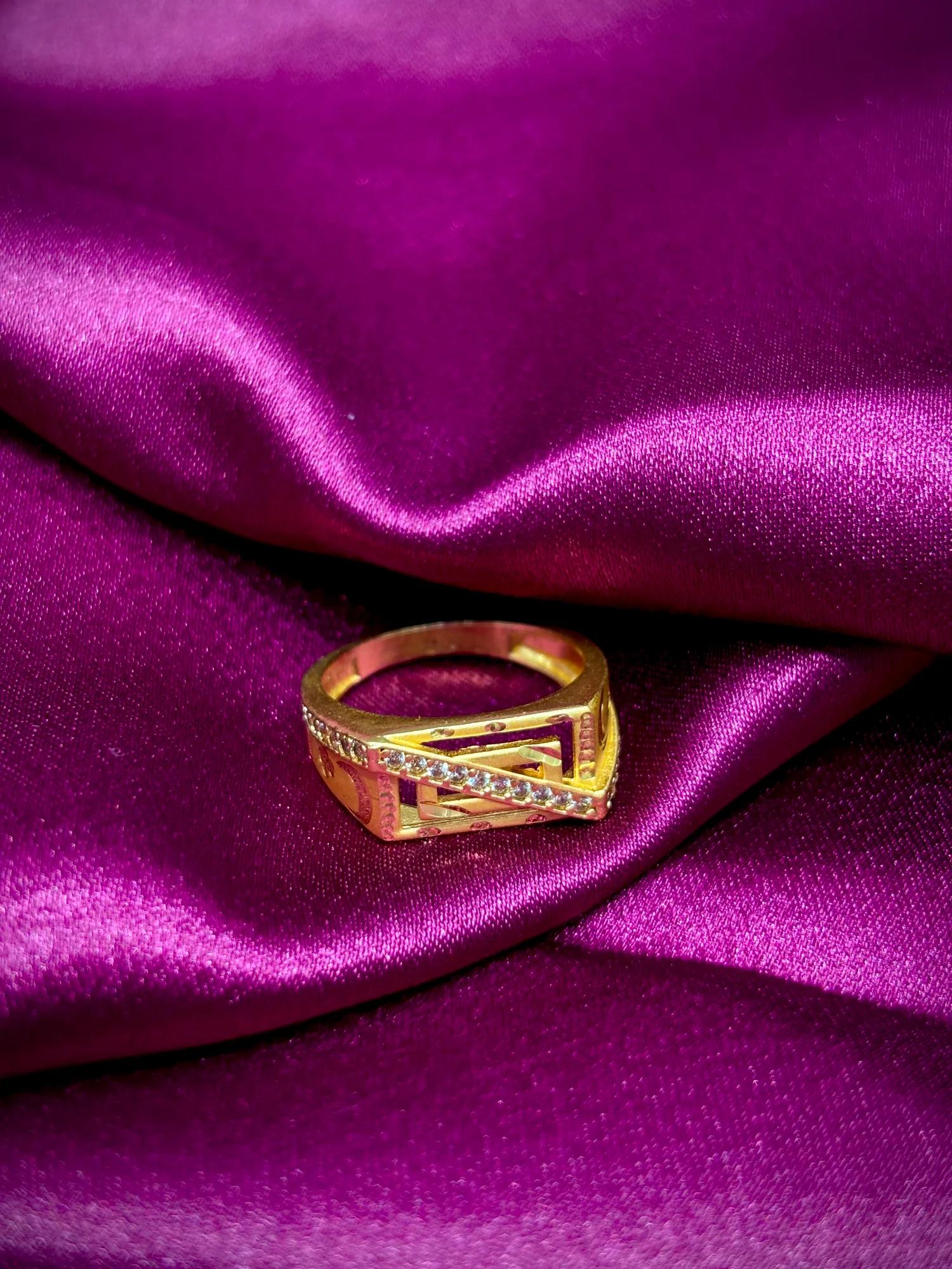 Infinity Cross CZ Gold Ring