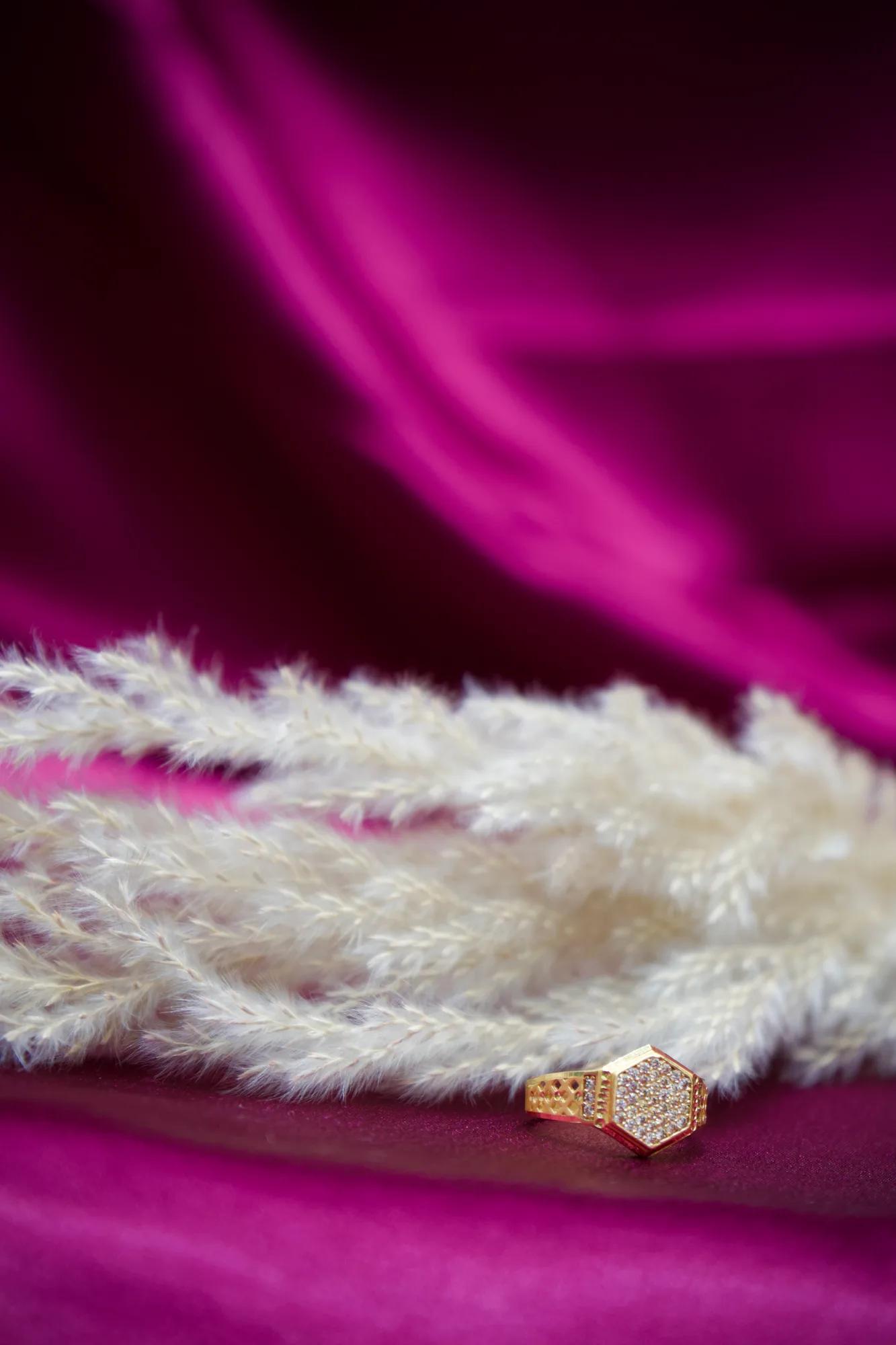 Hexagon Diamond Cut CZ Statement Ring
