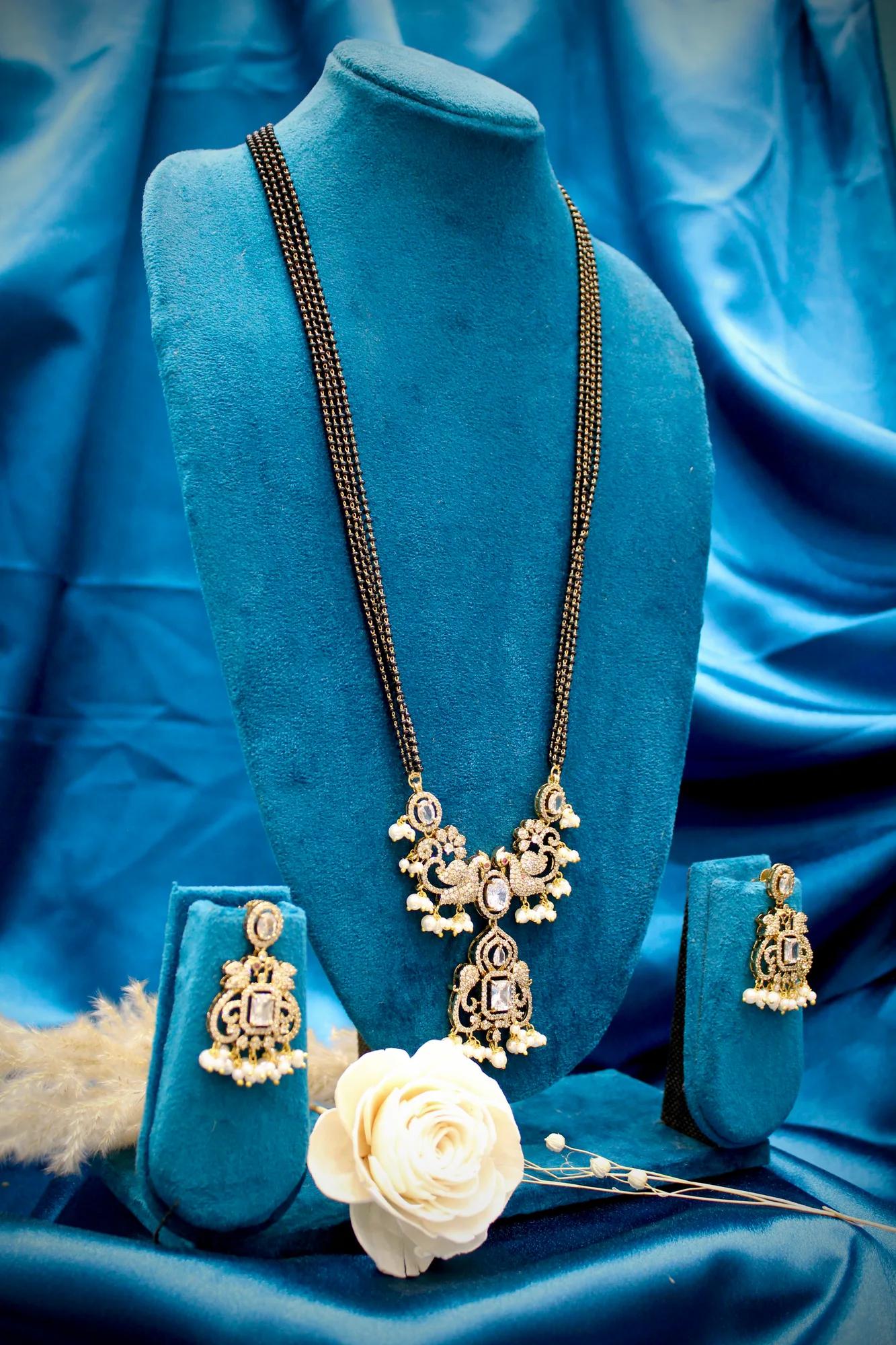 Pearl Peacock Victorian Mangalsutra Set